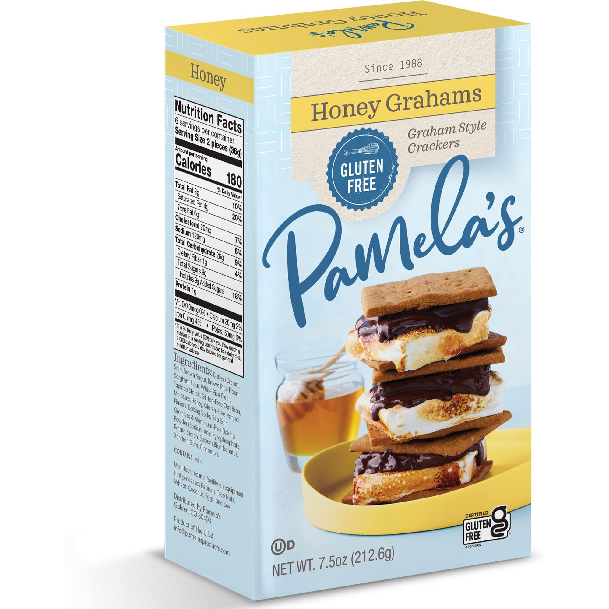 Pamela's Products Gluten Free Honey Graham Crackers, 7.5 Oz