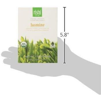 Rishi Tea Jasmine Green Tea | Usda Organic Direct Trade Sachet Tea Bags, Certified Kosher Caffeinated Scented Green Tea With Floral Aroma & Taste | 15 Count (Pack Of 6)
