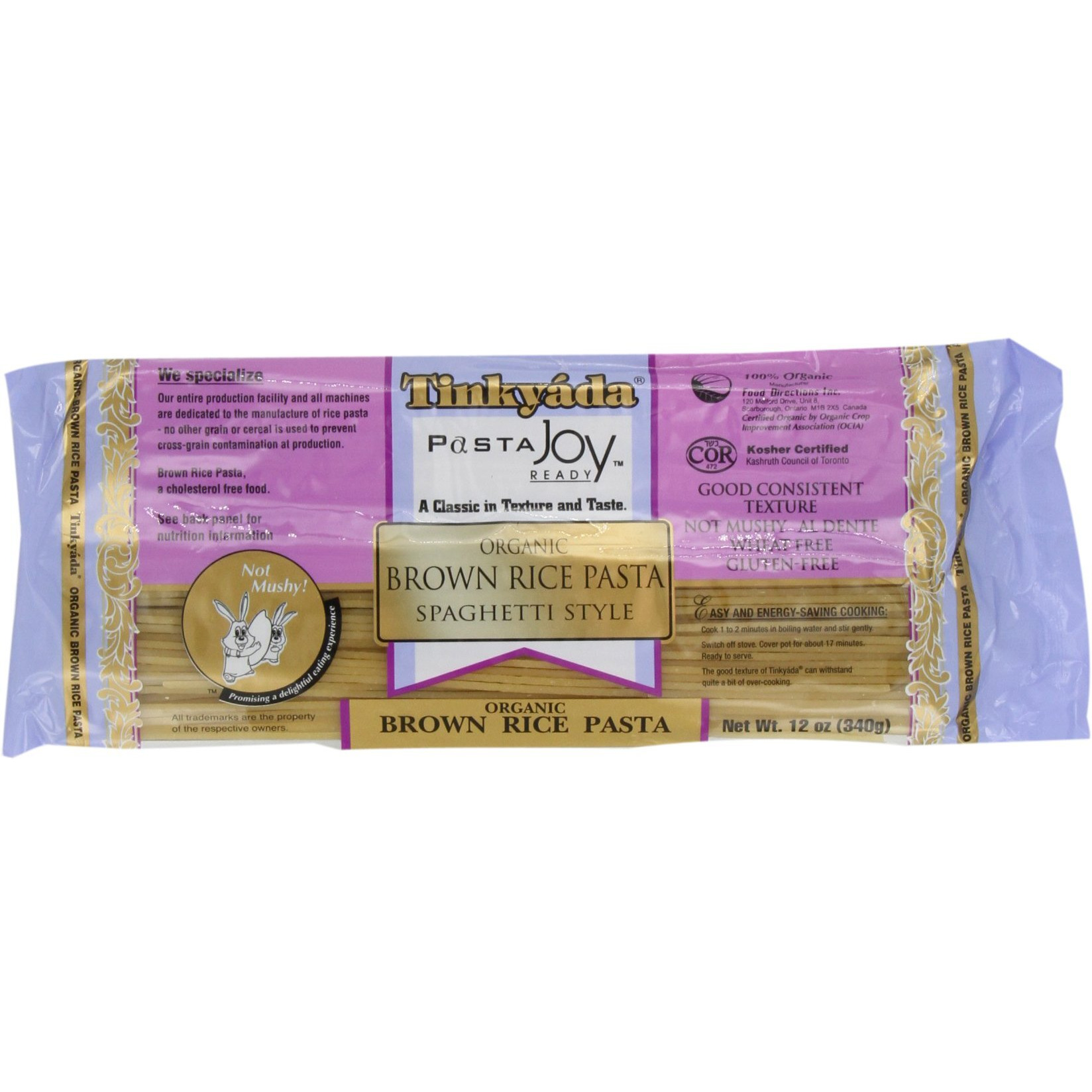 Tinkyada Brown Rice Pasta, Spaghetti, Organic, 12-Ounce (Pack Of 6)
