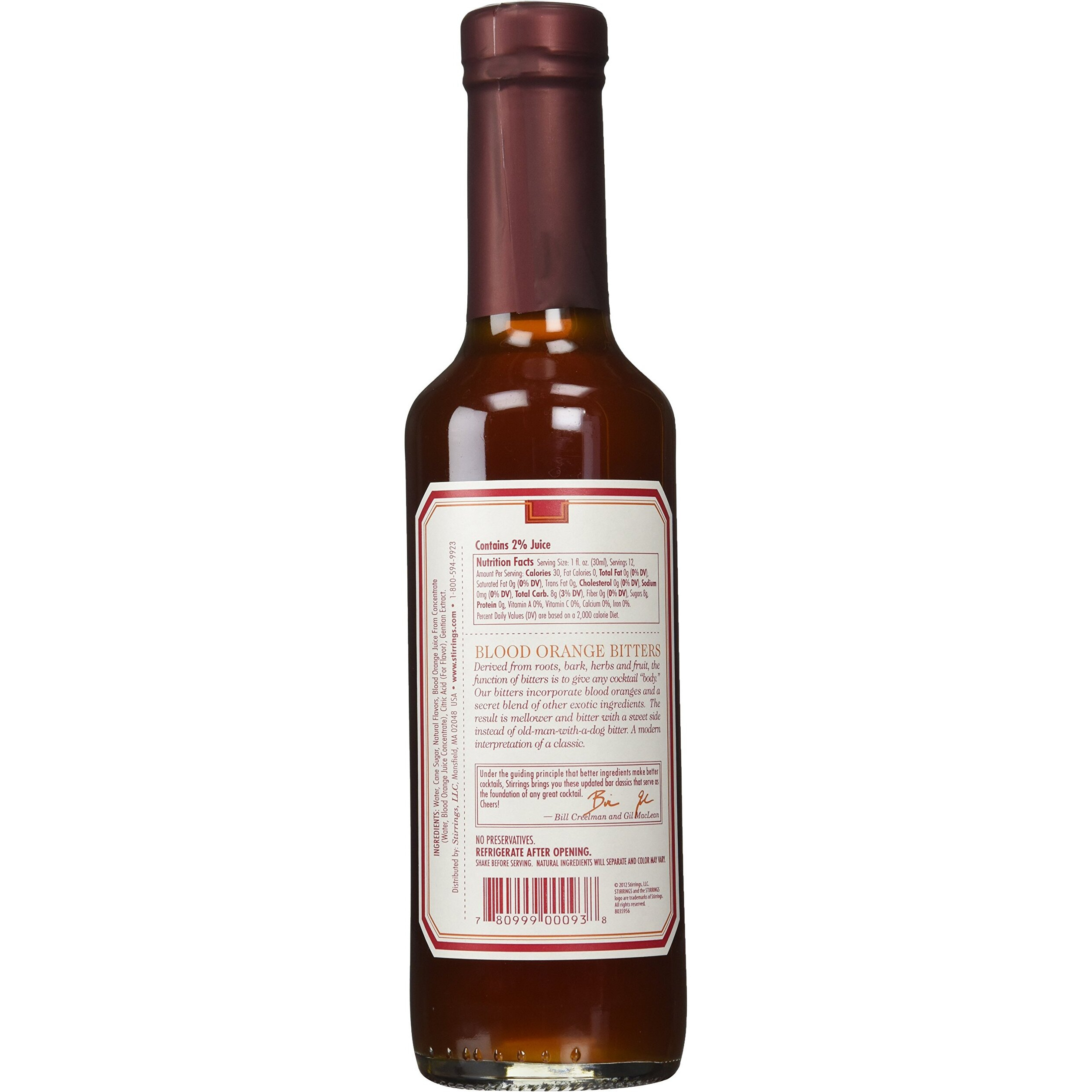 Stirrings Blood Orange Cocktail Bitters, 12 Ounce Bottle