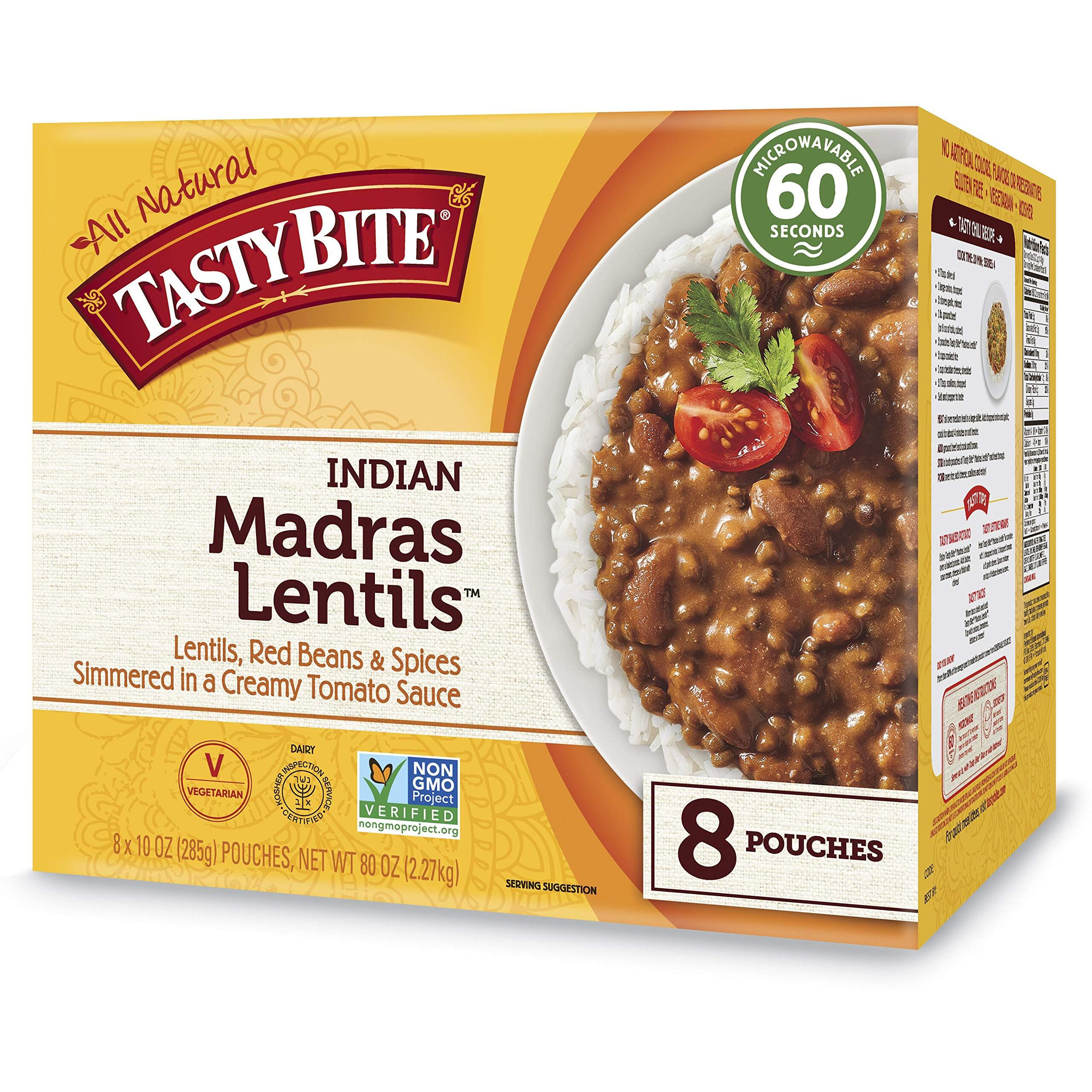 Tasty Bite Indian Madras Lentils, 10Oz Pouches (Pack Of 8)