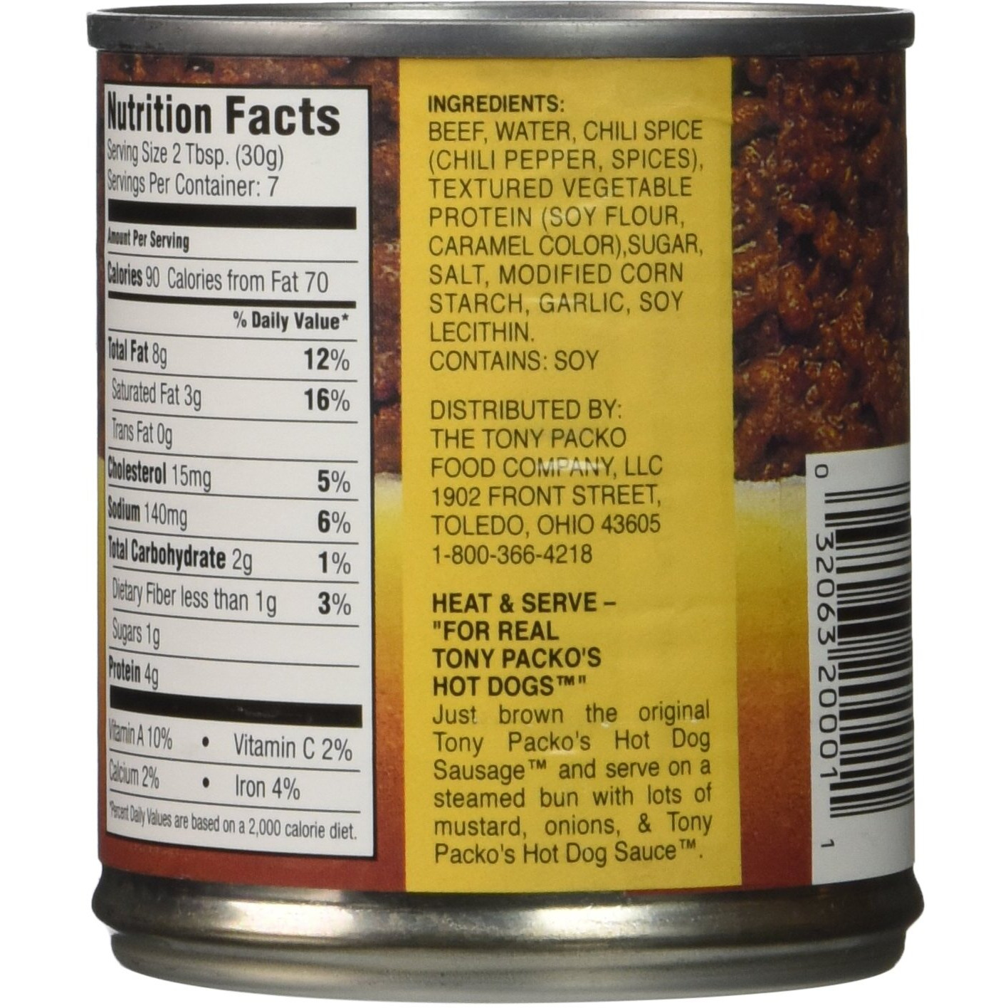 Tony Packo Hot Dog Sauce, 7.5-Ounce (Pack Of 6)
