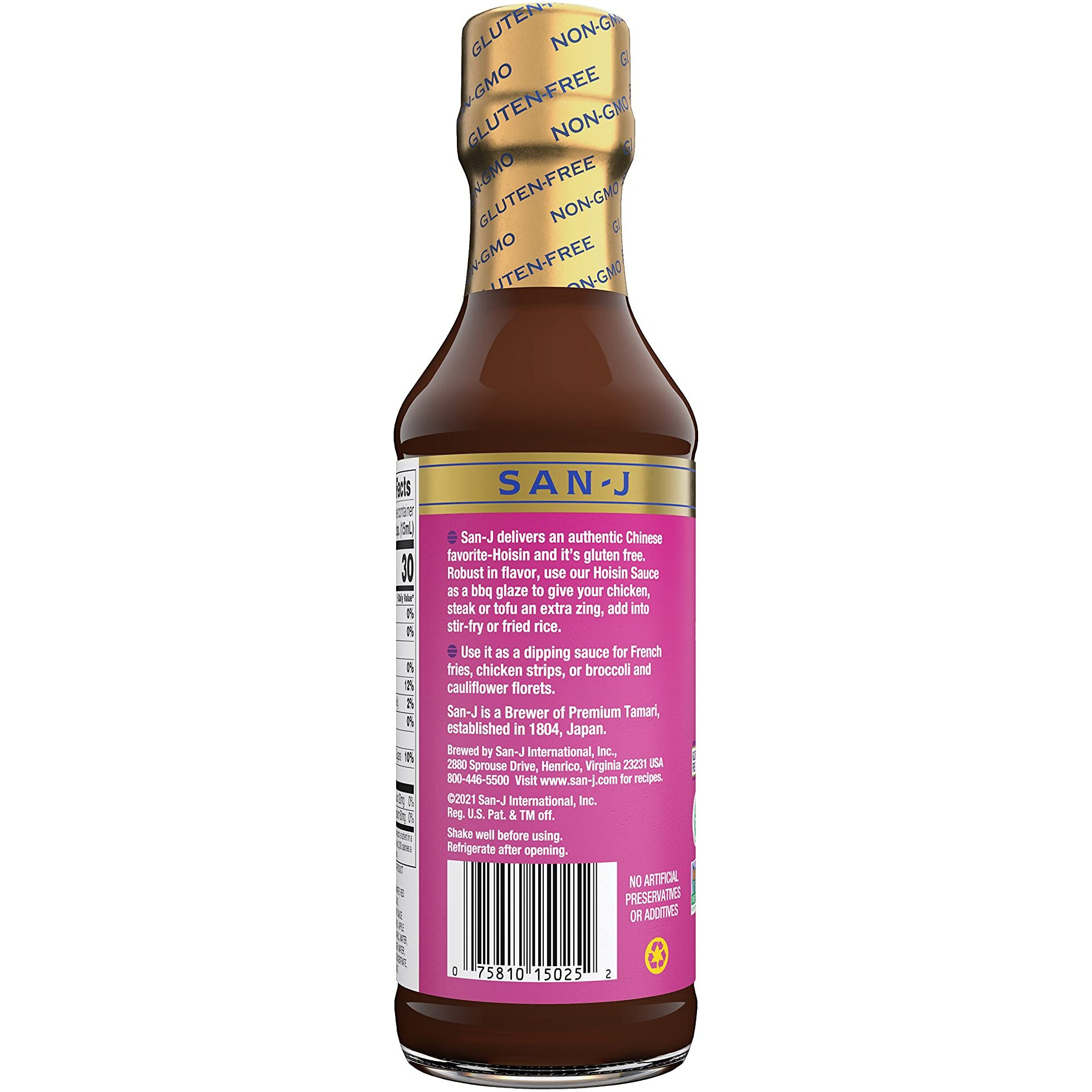 San-J Hoisin Sauce Gluten Free - Gluten Free Hoisin Sauce, Hoisin Sauce Chinese, Dipping Glazing & Cooking, Non-Gmo, Kosher - 10 Fl Oz (6 Pack)