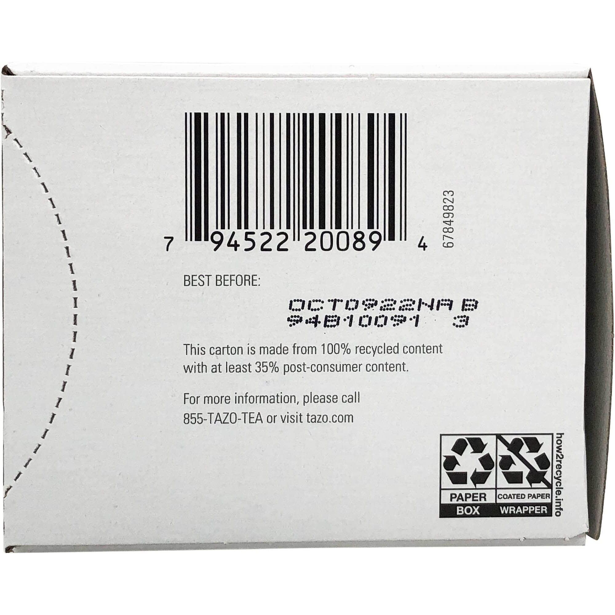 Tazo Earl Grey Black Tea Bags, 20 Count