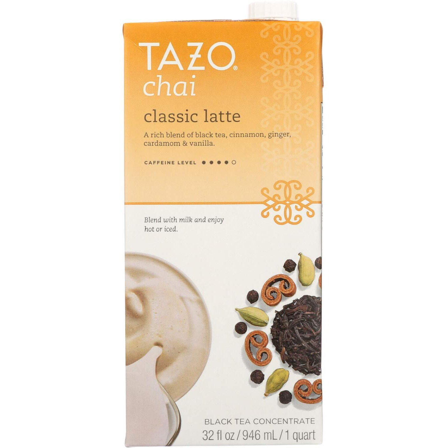 Tazo Concentrate Chai Latte Tea, 32 Fl Oz (Pack Of 6)
