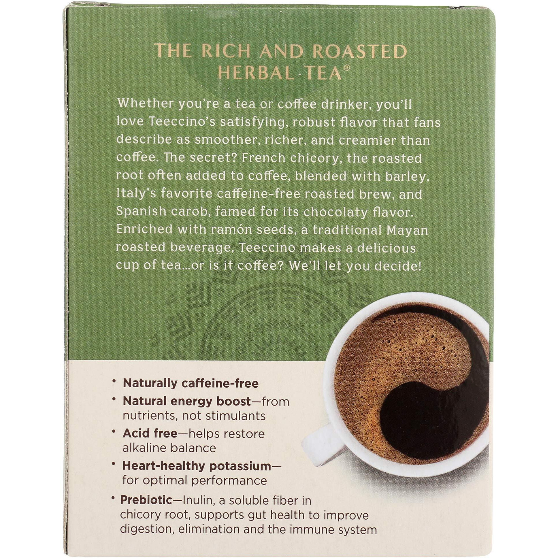 Teeccino French Roast Herbal Tea - Rich & Roasted Herbal Tea Thats Caffeine Free & Prebiotic For Natural Energy, Coffee Alternative, 10 Tea Bags (Pack Of 6)