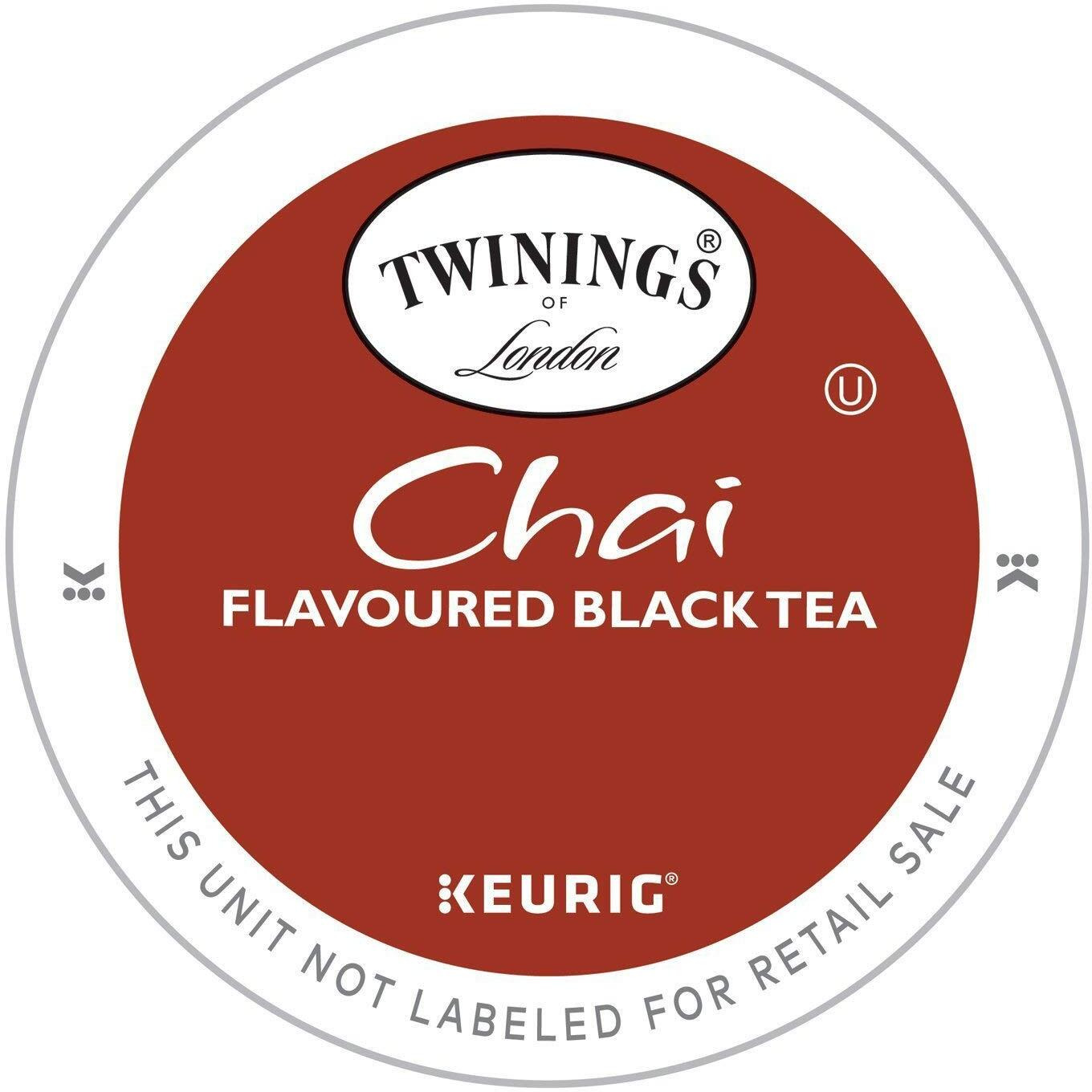 Twinings Of London Chai Tea K Cup Pods For Keurig, Caffeinated Sweet And Savory Spice Black Tea Blend, Cinnamon, Cardamom, Cloves, And Ginger, 12 K Cup Tea Pods