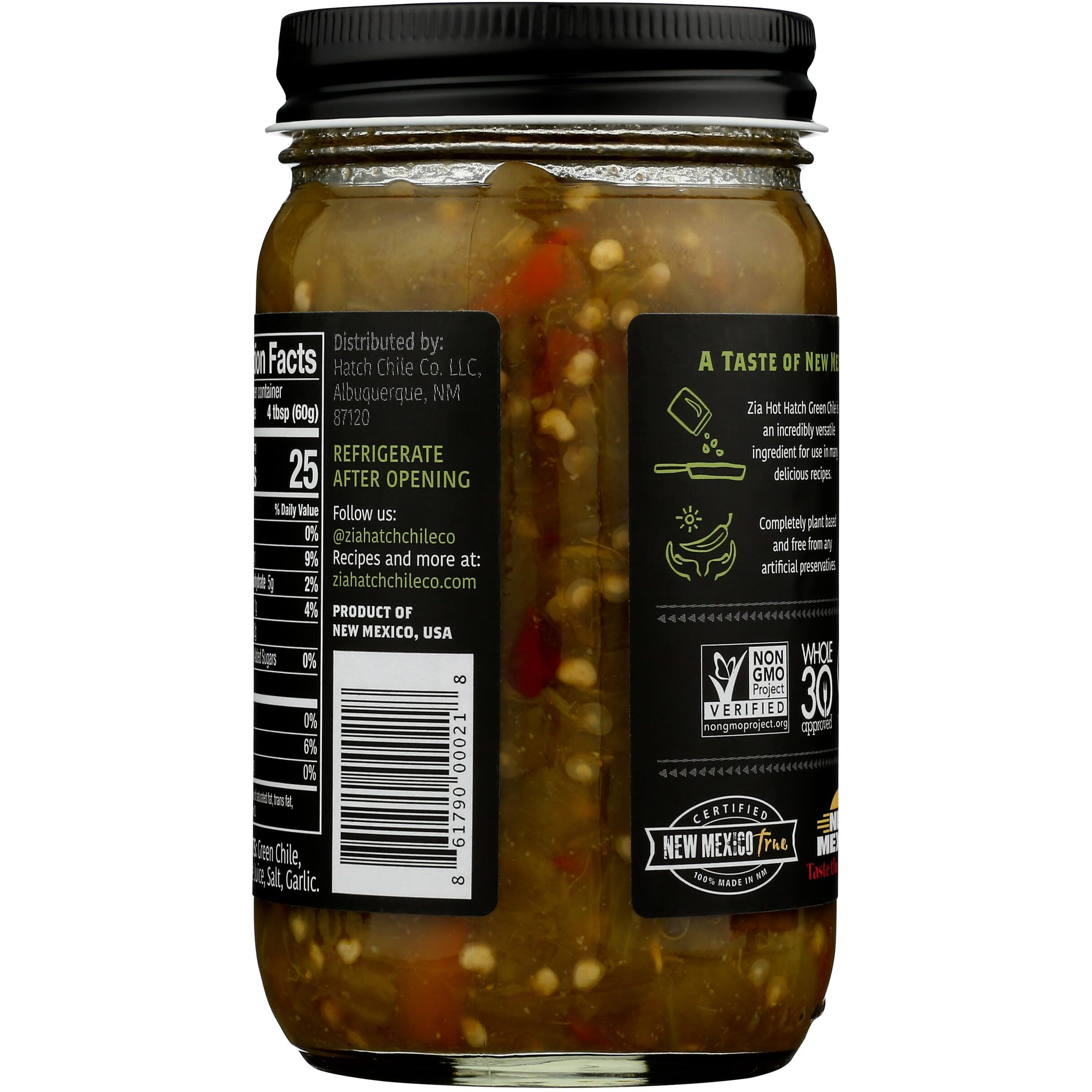 Zia Green Chile Company Roasted Hatch Green Chile - Hot, 16 Oz
