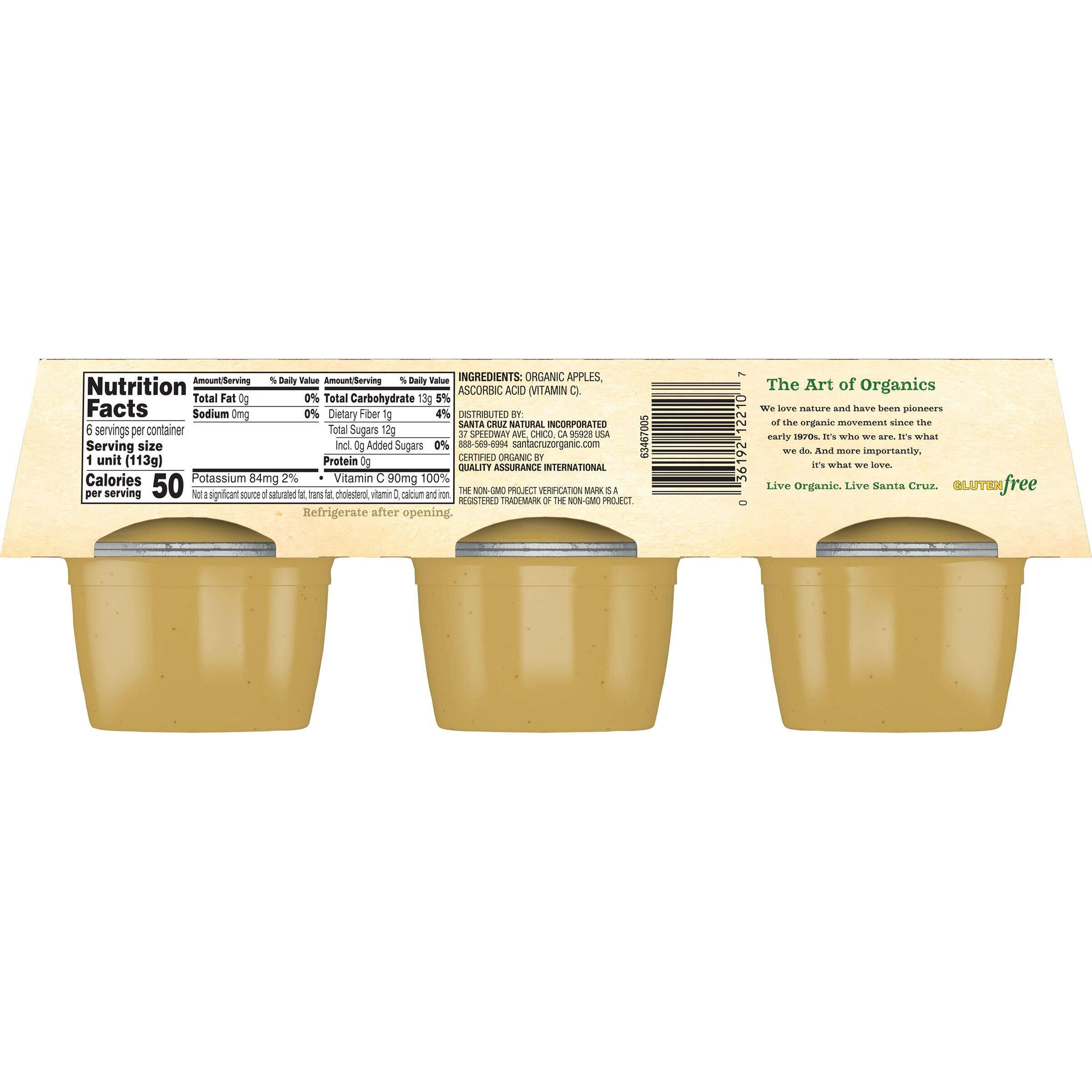 Santa Cruz Organic Apple Sauce, 6-4 Ounce Cups (Pack Of 4)