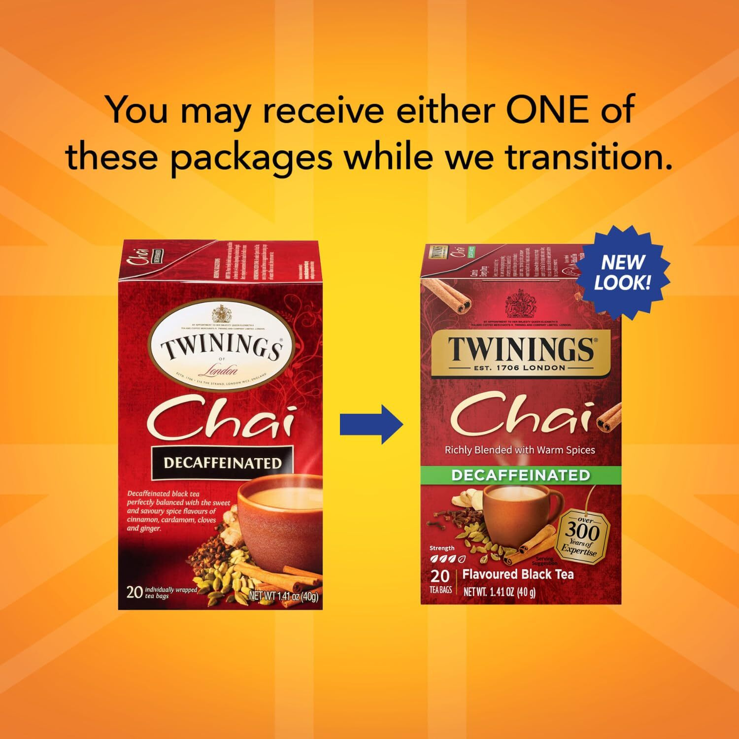 Twinings Decaffeinated Chai Tea, Black Tea Blend With Cinnamon, Ginger, Cardamon, Cloves For A Sweet And Spicy Flavor, 20 Count (Pack Of 3)