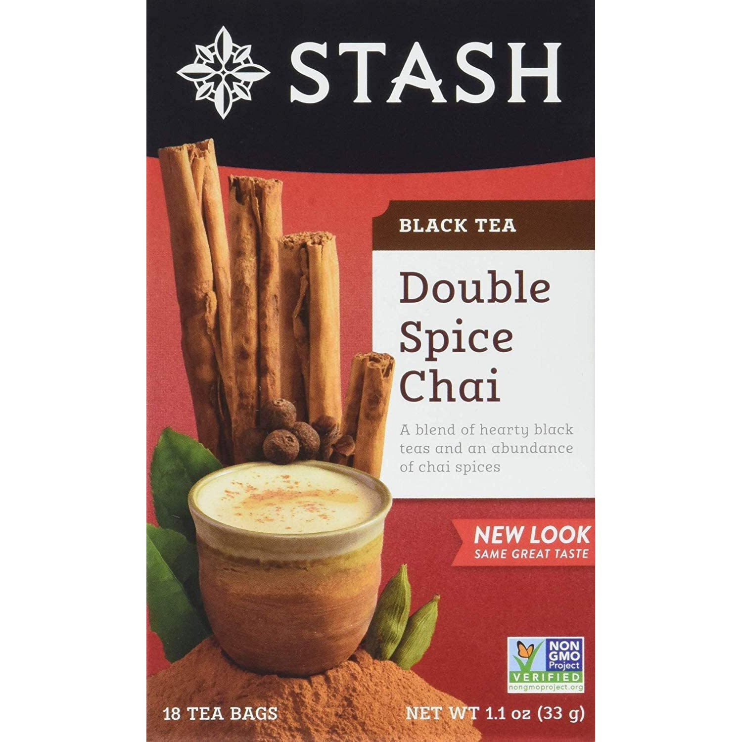 Stash Tea Double Spice Chai Black Tea, 18 Count Tea Bags In Foil (Pack Of 2)