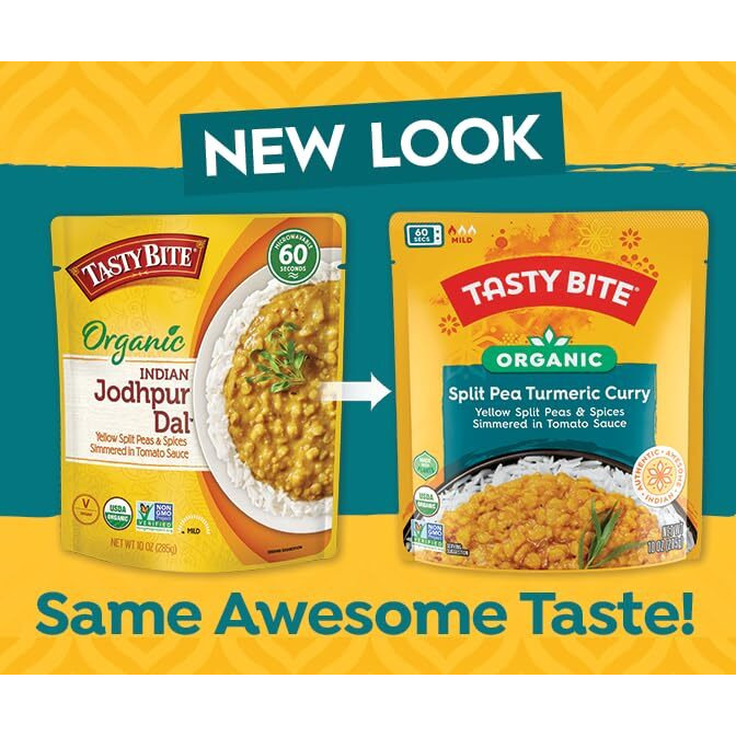 Tasty Bite Organic Jodhpur Lentils, 10 Ounce, Pack Of 6, Ready To Eat, Microwavable Entree, Vegan ( 6 Count )