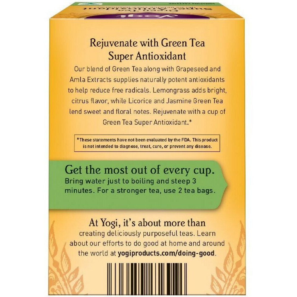 Yogi Herbal Green Tea, Super Antioxidant, 16 Ct