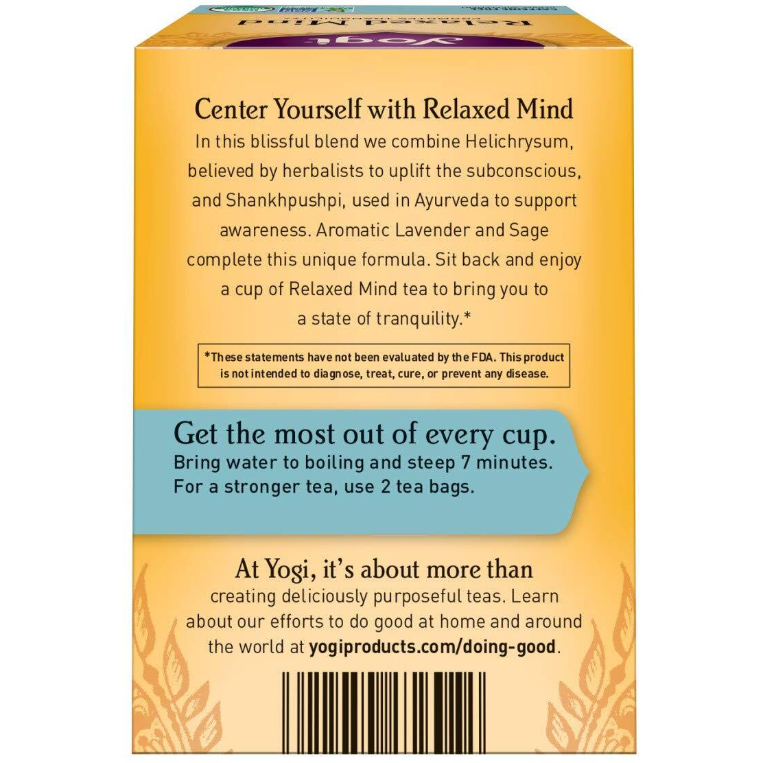 Yogi Relaxed Mind Tea - 16 Tea Bags