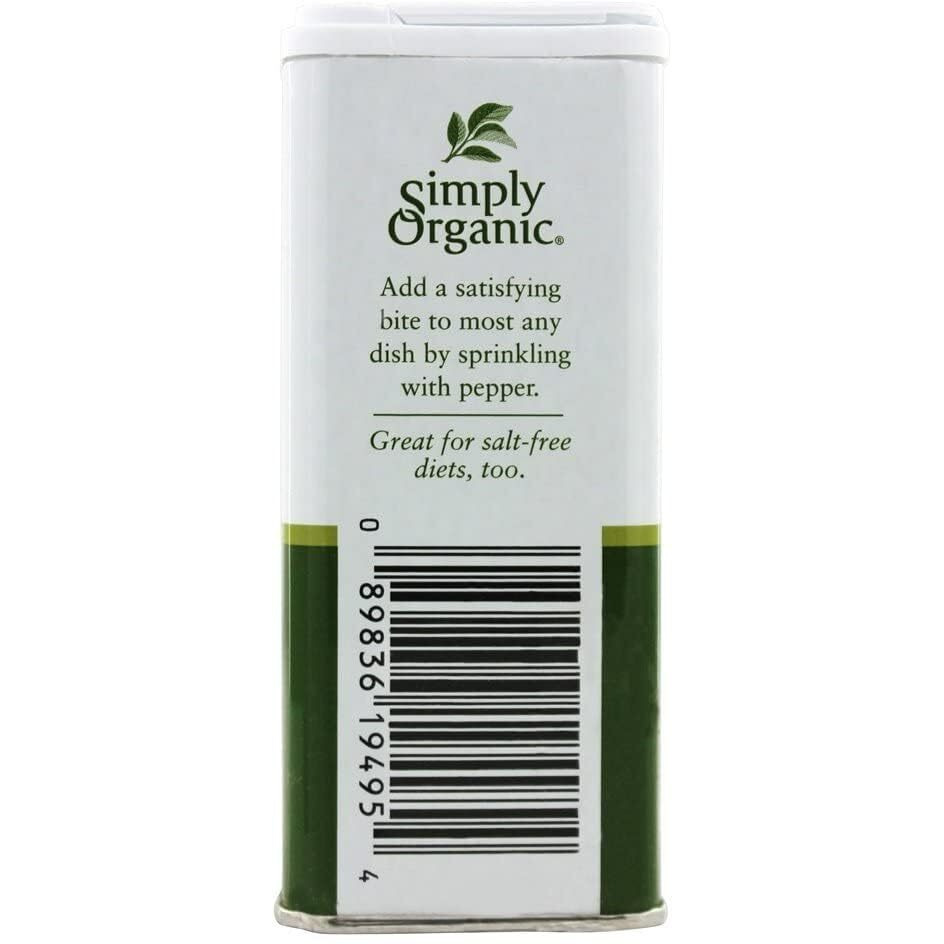 Simply Organic Black Pepper, Certified Organic | 4 Oz | Pack Of 12