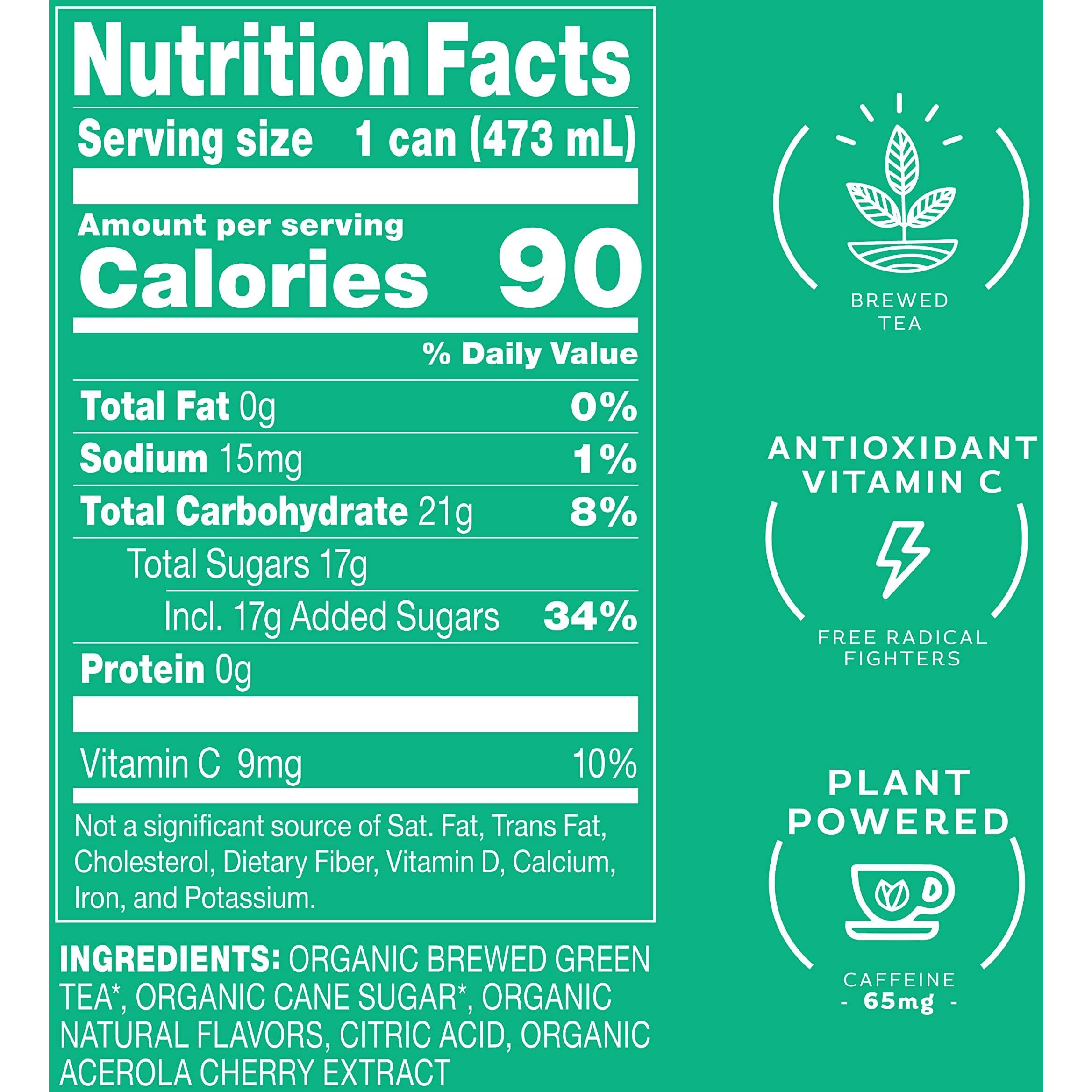 Steaz Organic Iced Green Tea Antioxidant Brew, Mint, 16 Fl Oz, Pack Of 12