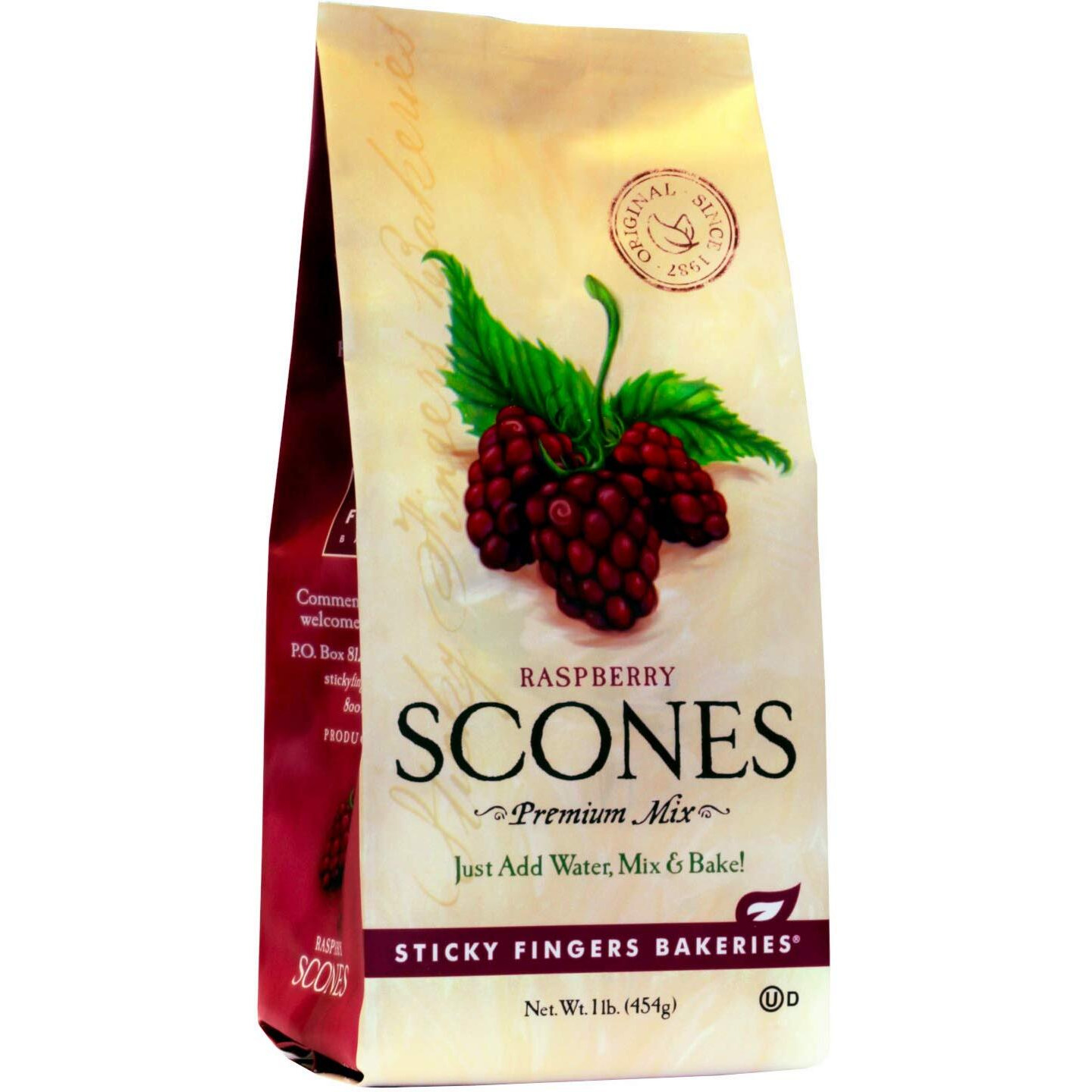 English Scone Mix With Raspberry By Sticky Fingers Bakeries - Easy To Make English Scones Fresh Baked, Makes 12 Scones (1Pk)