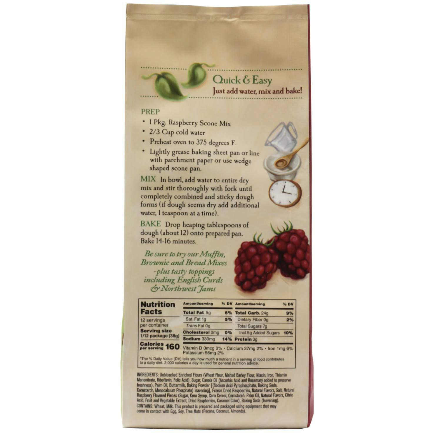 English Scone Mix With Raspberry By Sticky Fingers Bakeries - Easy To Make English Scones Fresh Baked, Makes 12 Scones (1Pk)