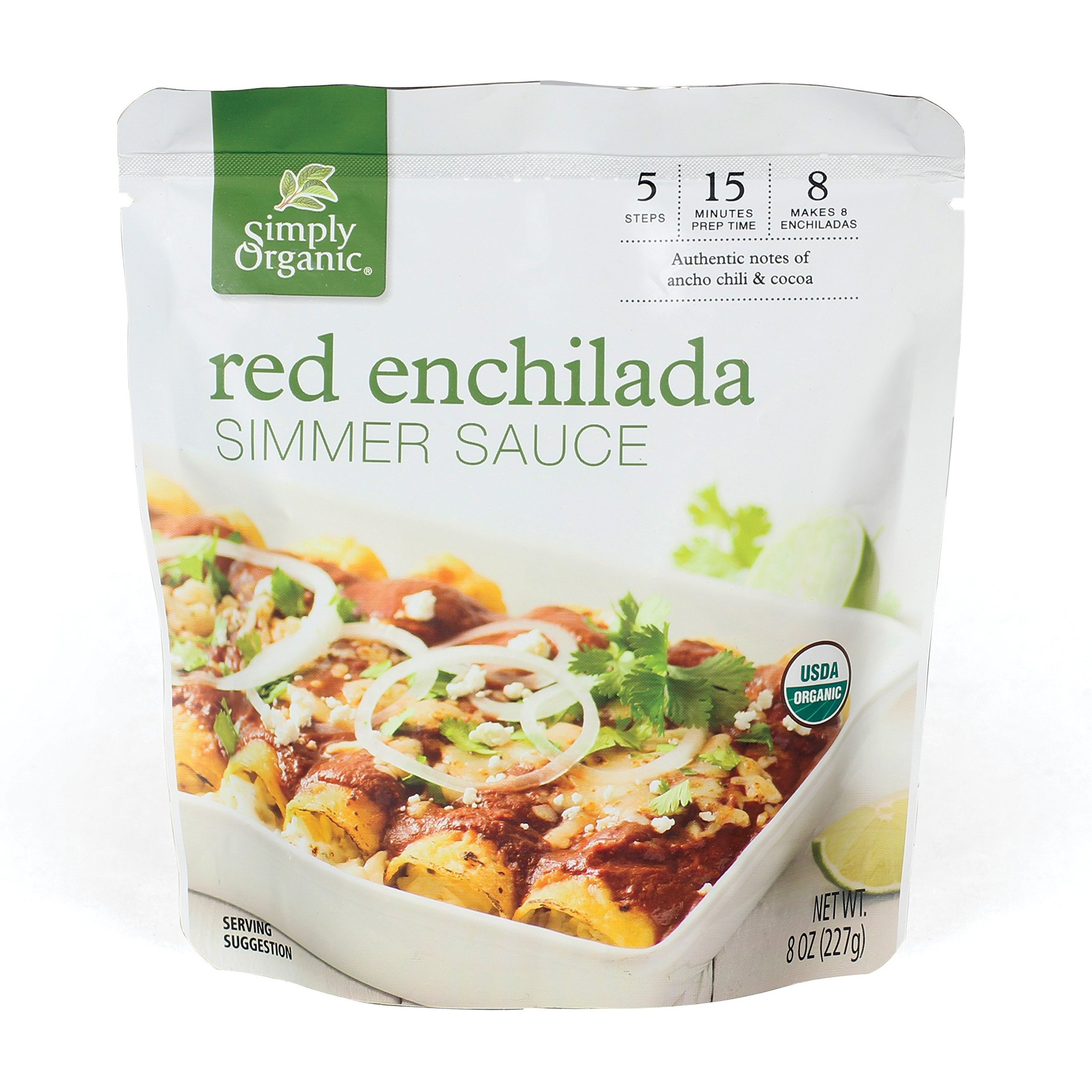 Simply Organic Red Enchilada Simmer Sauce, Certified Organic | 8 Oz | Pack Of 6