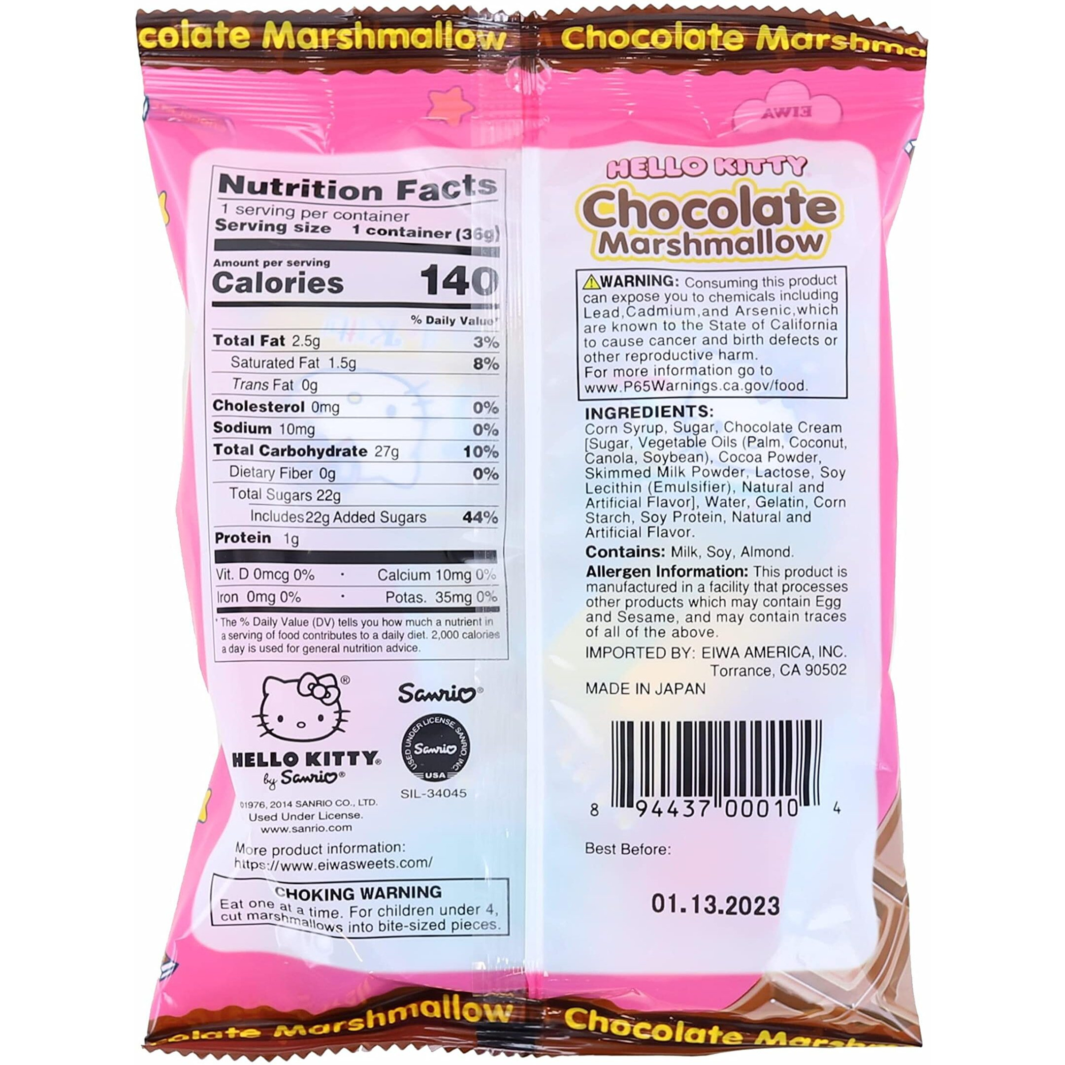 Hello Kitty Japan Chocolate Marshmallow Candy, 1.7 Ounce
