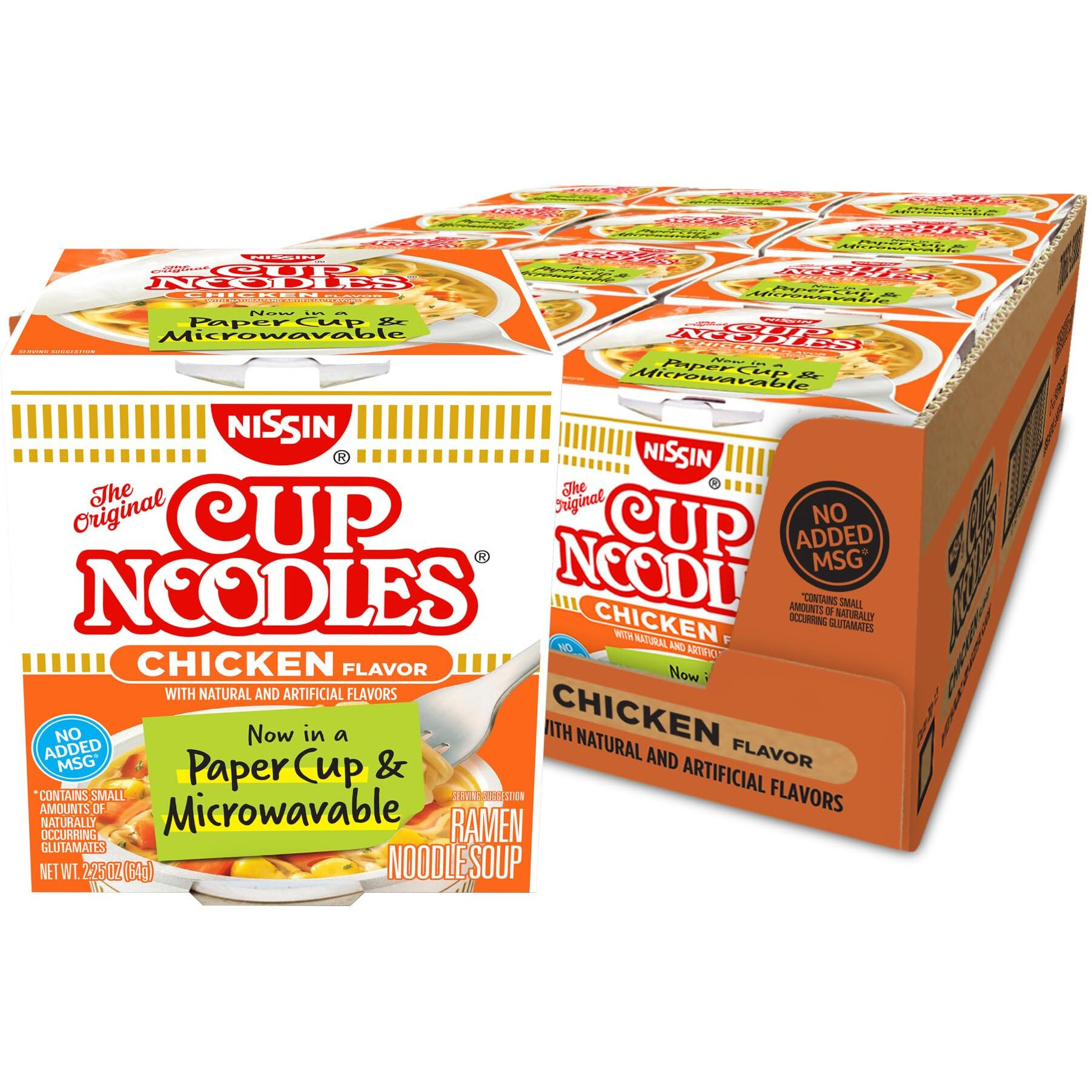 Nissin, Cup Noodles Soup, Chicken Flavor, 2.25 Oz (Case Of 12)