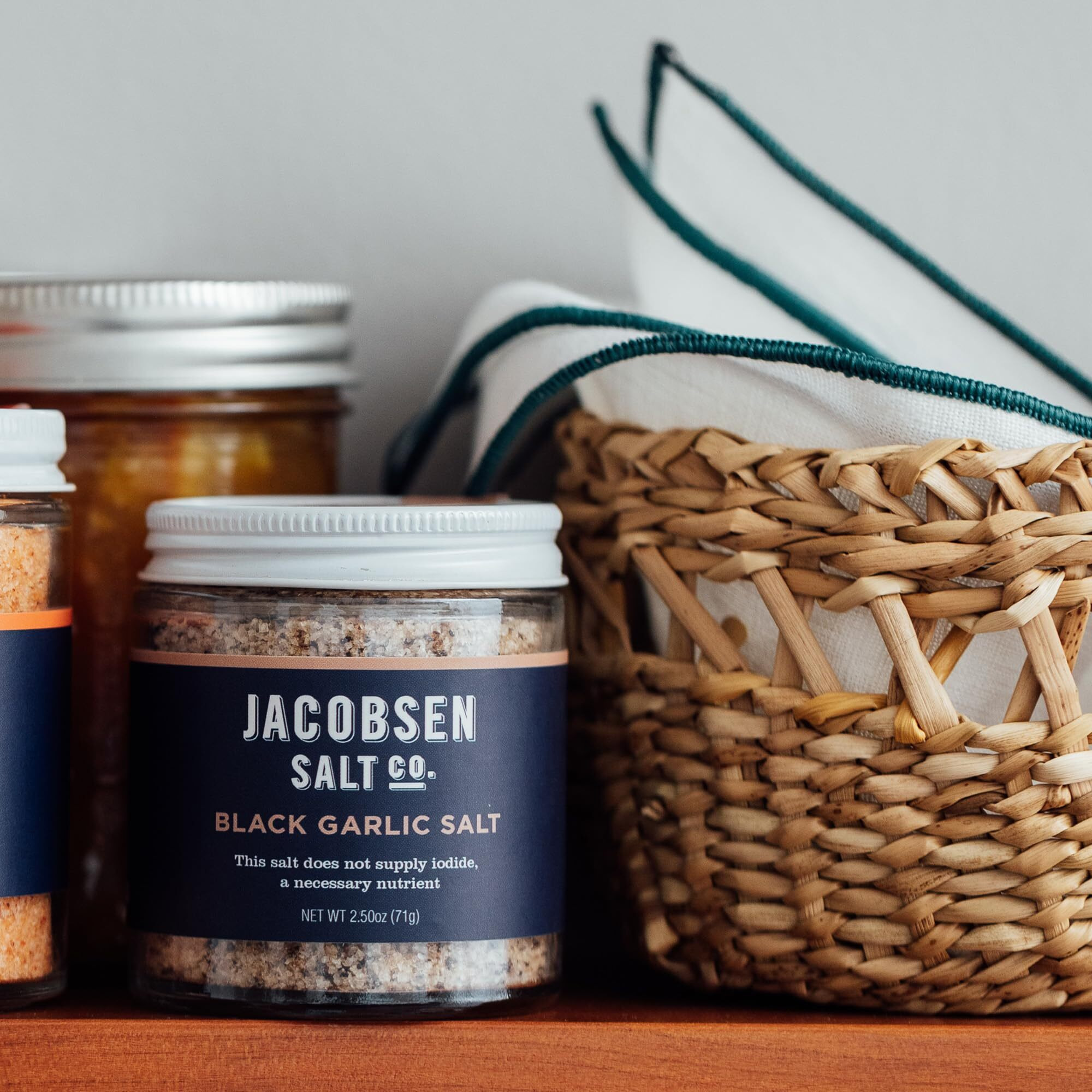 Jacobsen Salt Co. Black Garlic Salt - Kosher Sea Salt, Non-Iodized, Made In Usa, Non-Gmo, Steak Seasoning, Umami Flavored, Real Salt - 2.5Oz