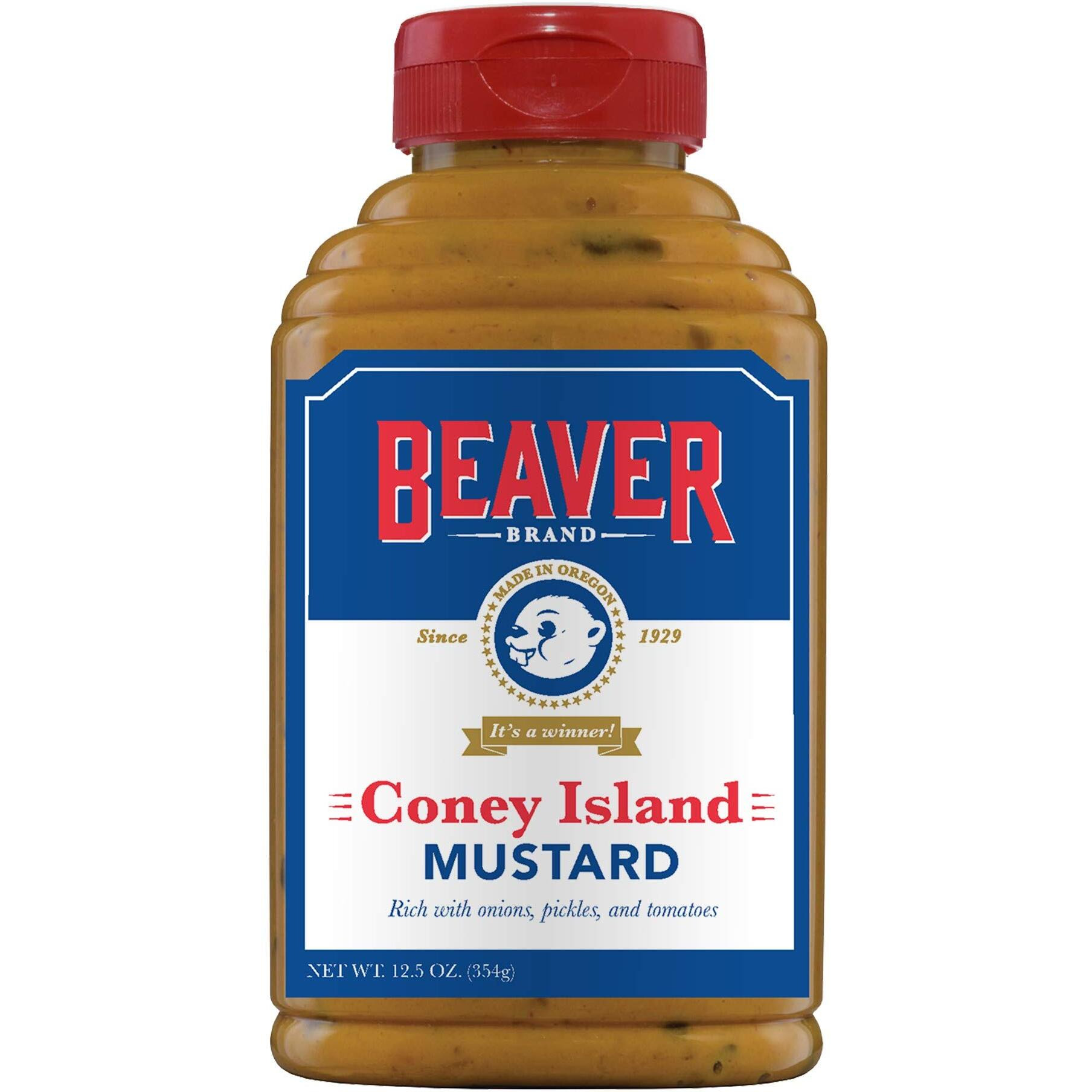Beaver Coney Island Hot Dog Mustard, 12.5 Ounce Squeeze Bottle (Pack Of 6)