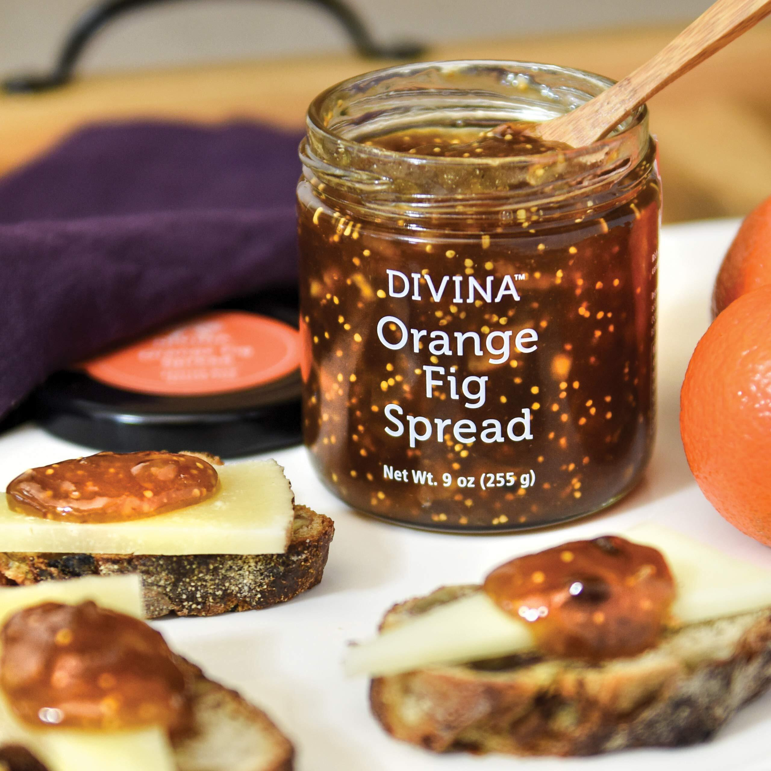 Divina Orange Fig Spread Jam, 9 Ounce