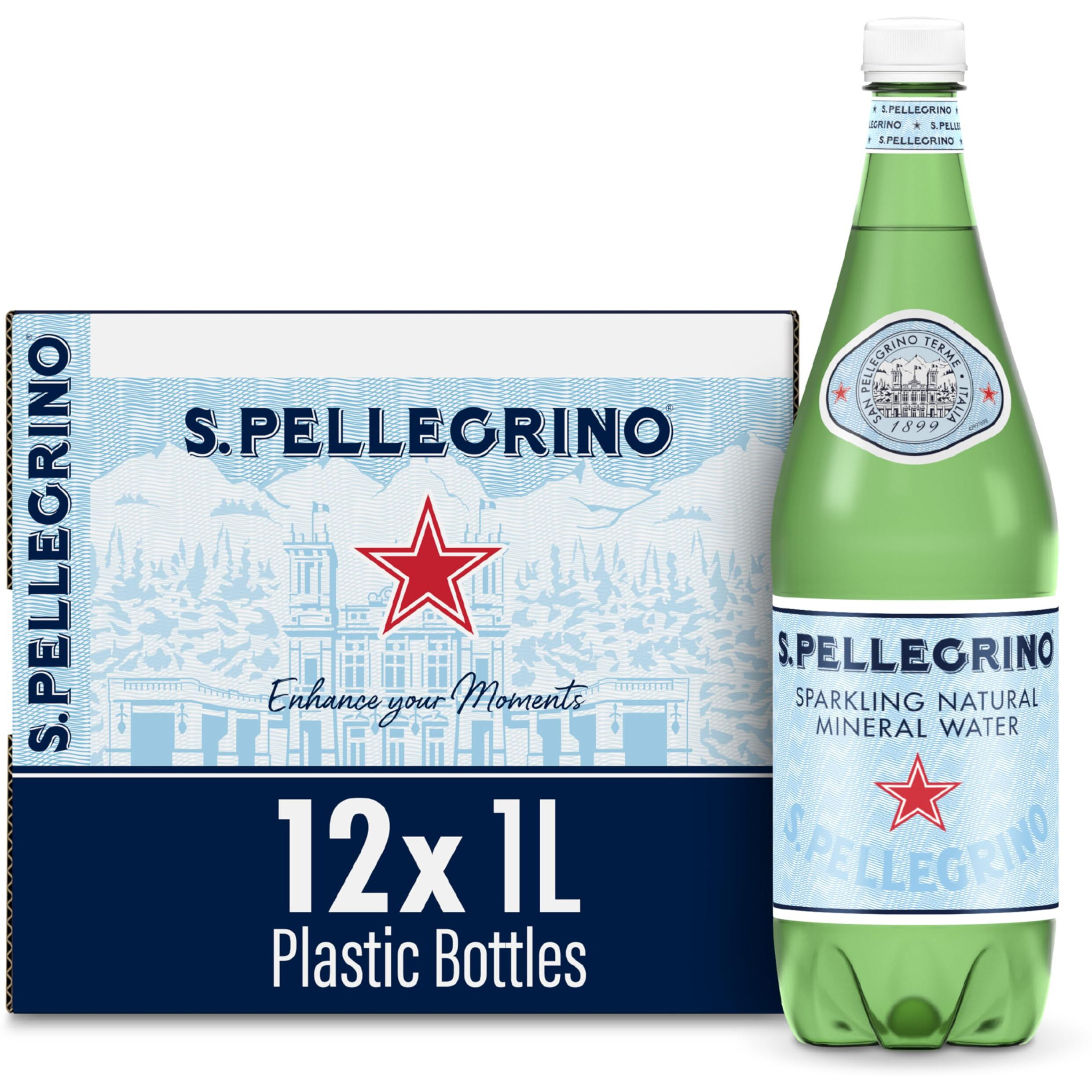 S.Pellegrino Sparkling Natural Mineral Water, 33.8 Fl Oz. Plastic Bottles (Pack Of 12)