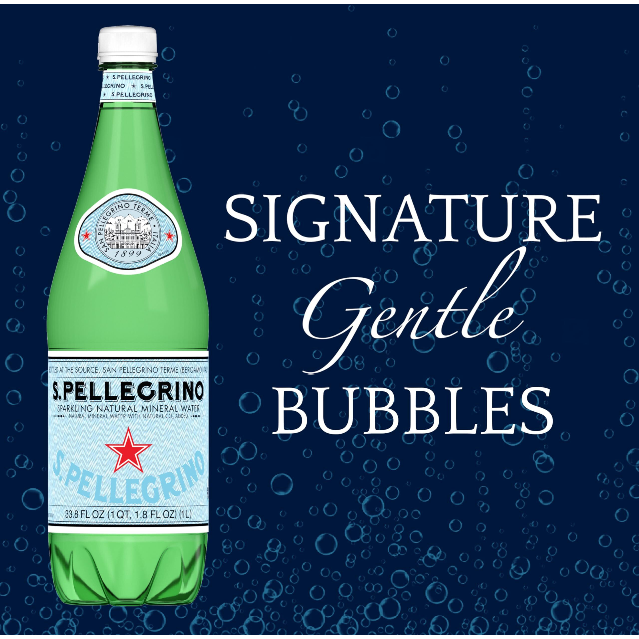 S.Pellegrino Sparkling Natural Mineral Water, 33.8 Fl Oz. Plastic Bottles (Pack Of 12)