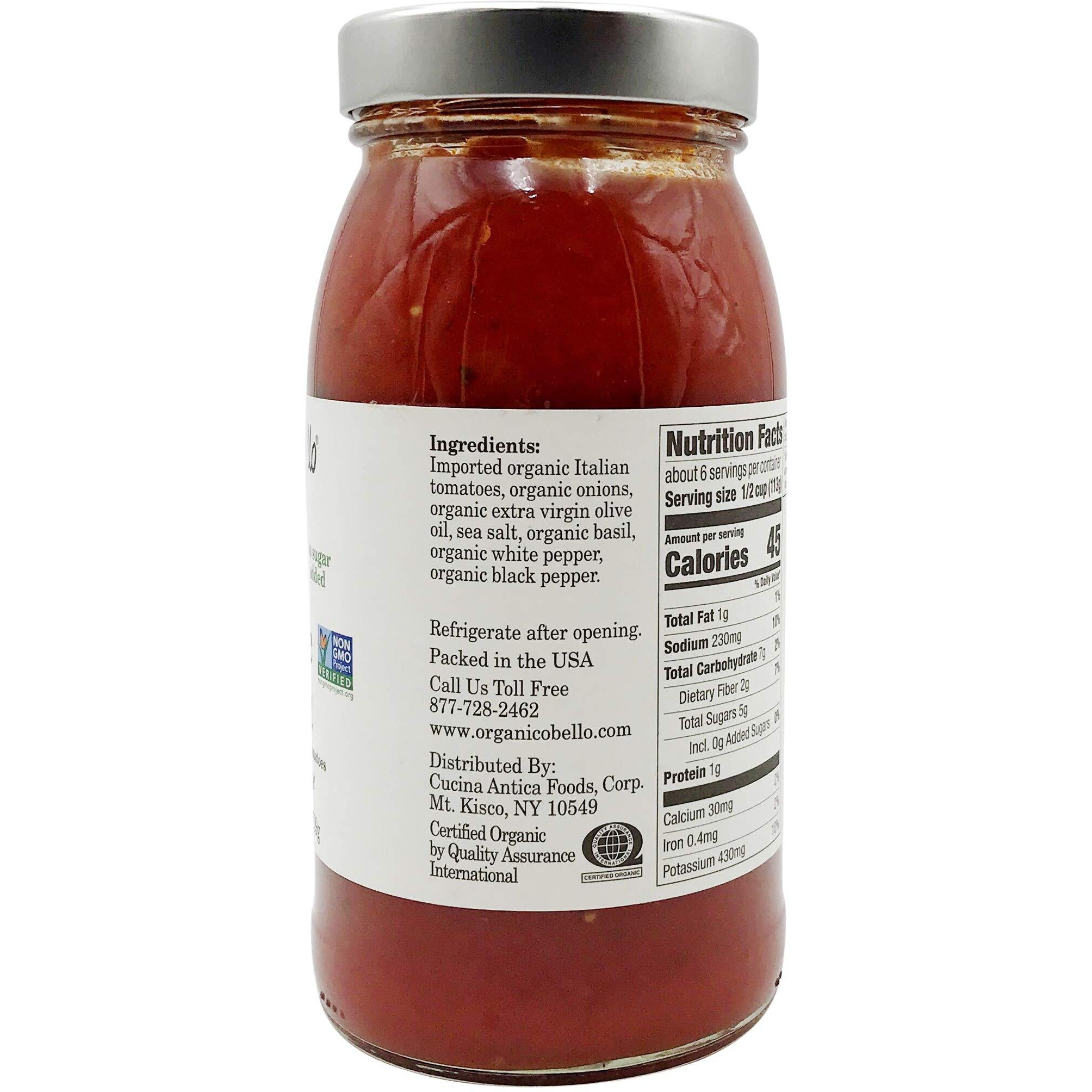 Organico Bello Organic Pasta Sauce Tomato Basil - 25 Oz