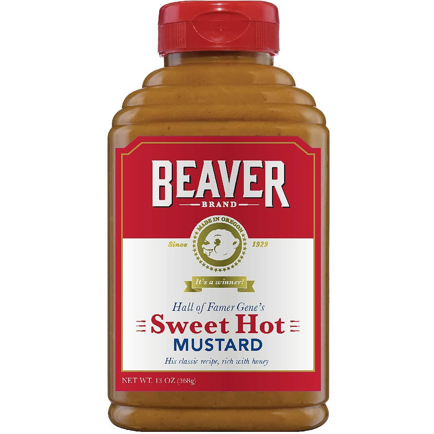 Beaver Sweet Hot Mustard, 13 Ounce Squeeze Bottle (Pack Of 6)