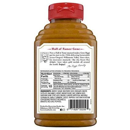 Beaver Sweet Hot Mustard, 13 Ounce Squeeze Bottle (Pack Of 6)