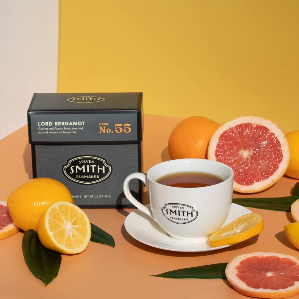 Smith Teamaker | Lord Bergamot No. 55 | Sugar-Free, Sustainably Grown, Caffeinated Full Leaf Earl Grey Black Tea With Italian Bergamot Oil (15 Sachets, 1.2Oz Each)