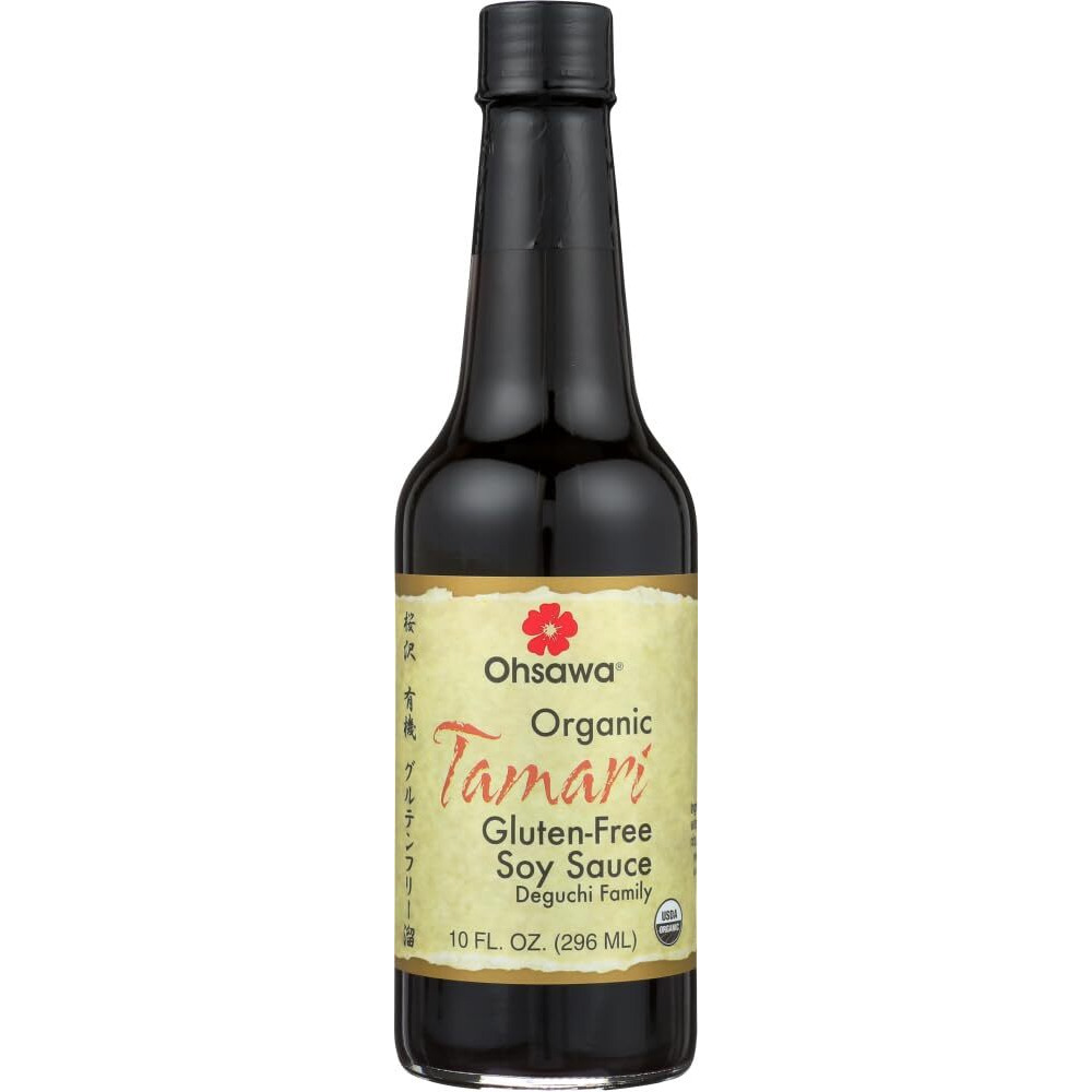 Ohsawa Organic Tamari, 100% Wheat-Free, Traditionally Brewed In Cedar Kegs For Extra Flavor - Japanese Soy Sauce, Low - Sodium, Gluten-Free, Vegan, Kosher - 10 Oz