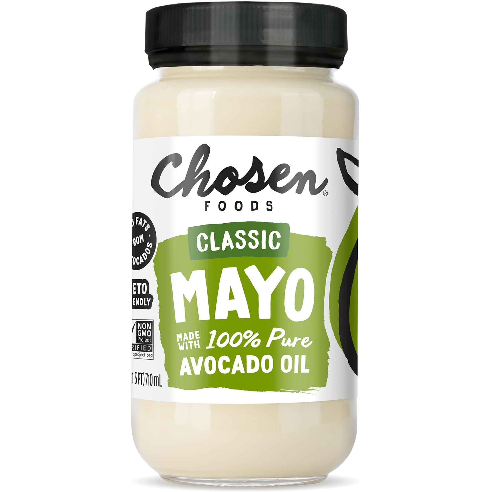 Chosen Foods 100% Avocado Oil-Based Classic Mayonnaise, Gluten & Dairy Free, Low-Carb, Keto & Paleo Diet Friendly, Mayo For Sandwiches, Dressings And Sauces, Made With Cage Free Eggs (24 Fl Oz)