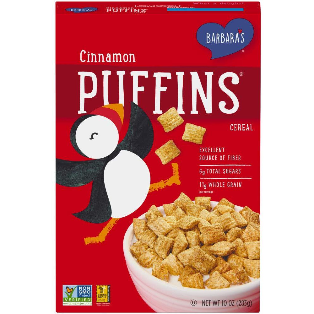 Barbara's Puffins Cinnamon Cereal, Non-Gmo, Vegan, 10 Oz Box (Pack Of 12)