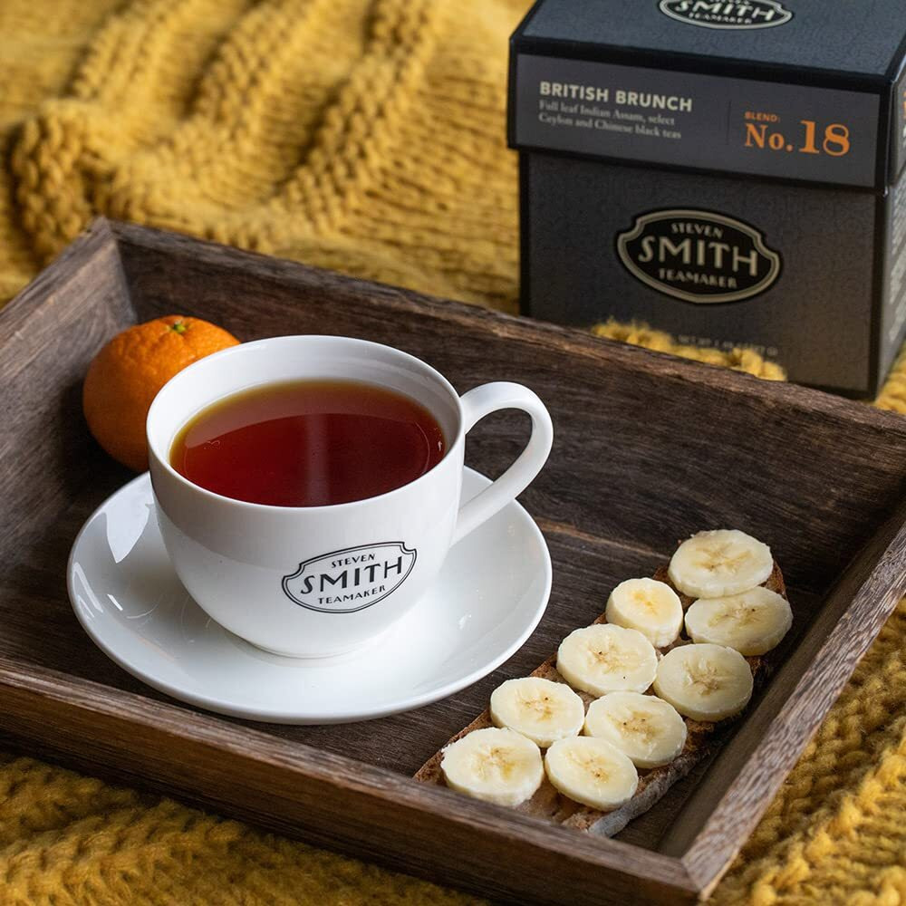 Smith Teamaker | British Brunch No. 18 - Assam, Ceylon & China Black Tea | Sugar-Free, Non-Gmo, Plant Based Caffeinated Full Leaf English Breakfast Black Tea (15 Sachets, 1.48Oz Each)