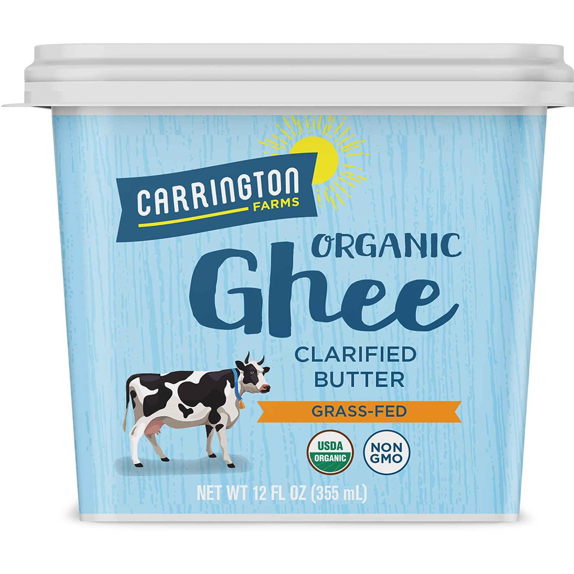 Carrington Farms Usda Certified Organic Grass Fed, Compare Our Cost Per Ounce, Ghee, 12 Fl Oz