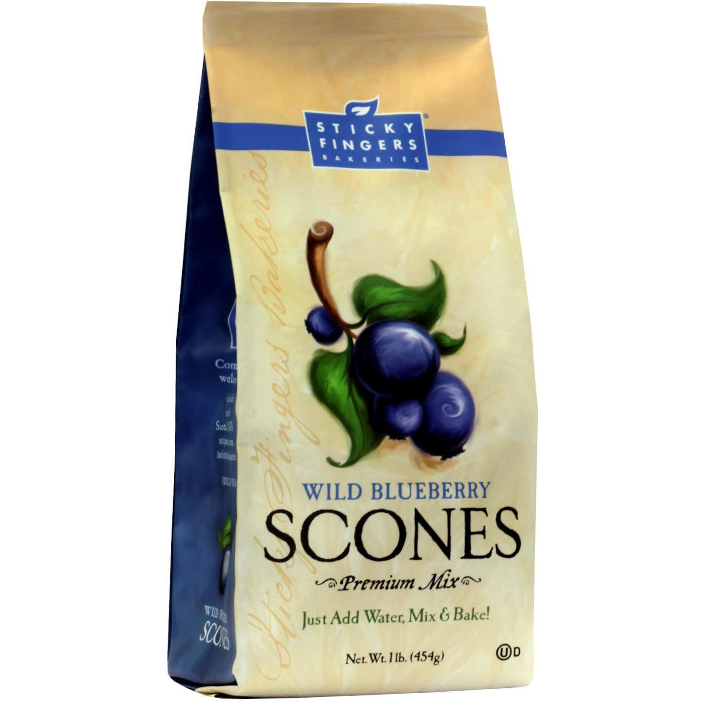 English Scone Mix, Wild Blueberry By Sticky Fingers Bakeries - Easy To Make English Scones Fresh Baked, Makes 12 Scones (1Pk)