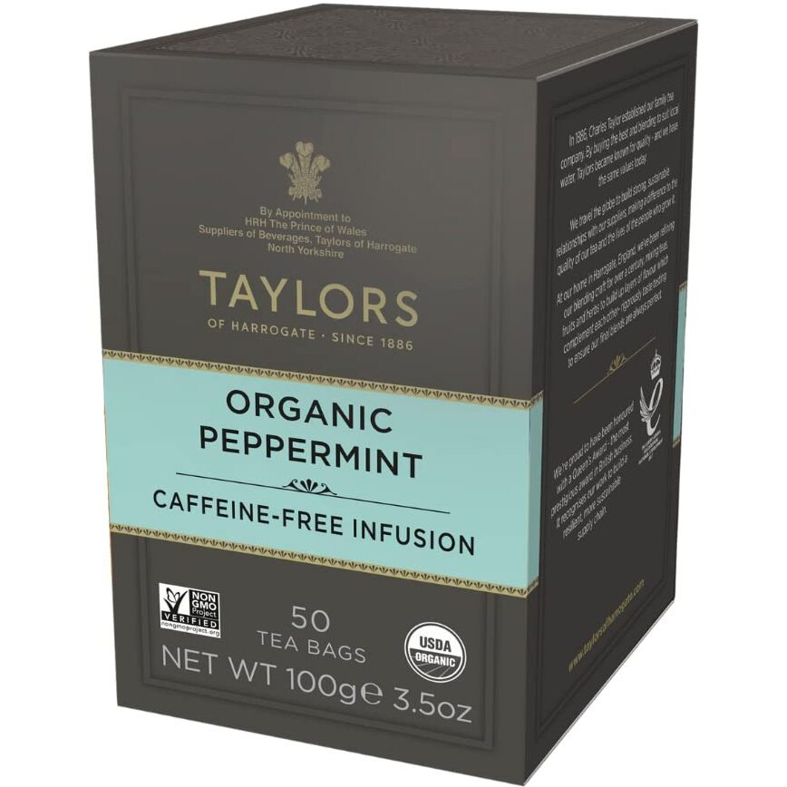 Taylors Of Harrogate Organic Peppermint Herbal Tea, 50 Count