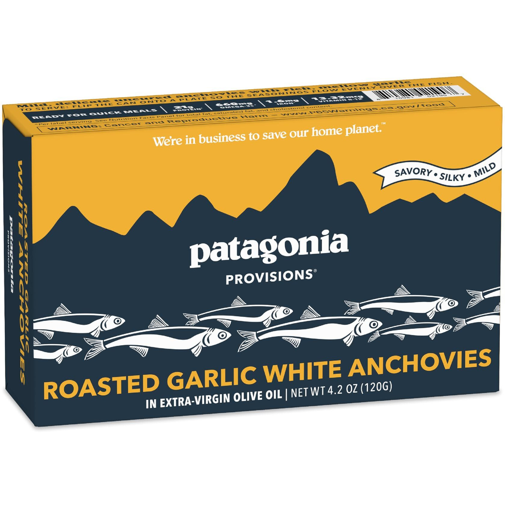 Patagonia Provisions Roasted Garlic Wild Mackerel | Responsibly Sourced In Spain | 21G Protein & Gluten Free