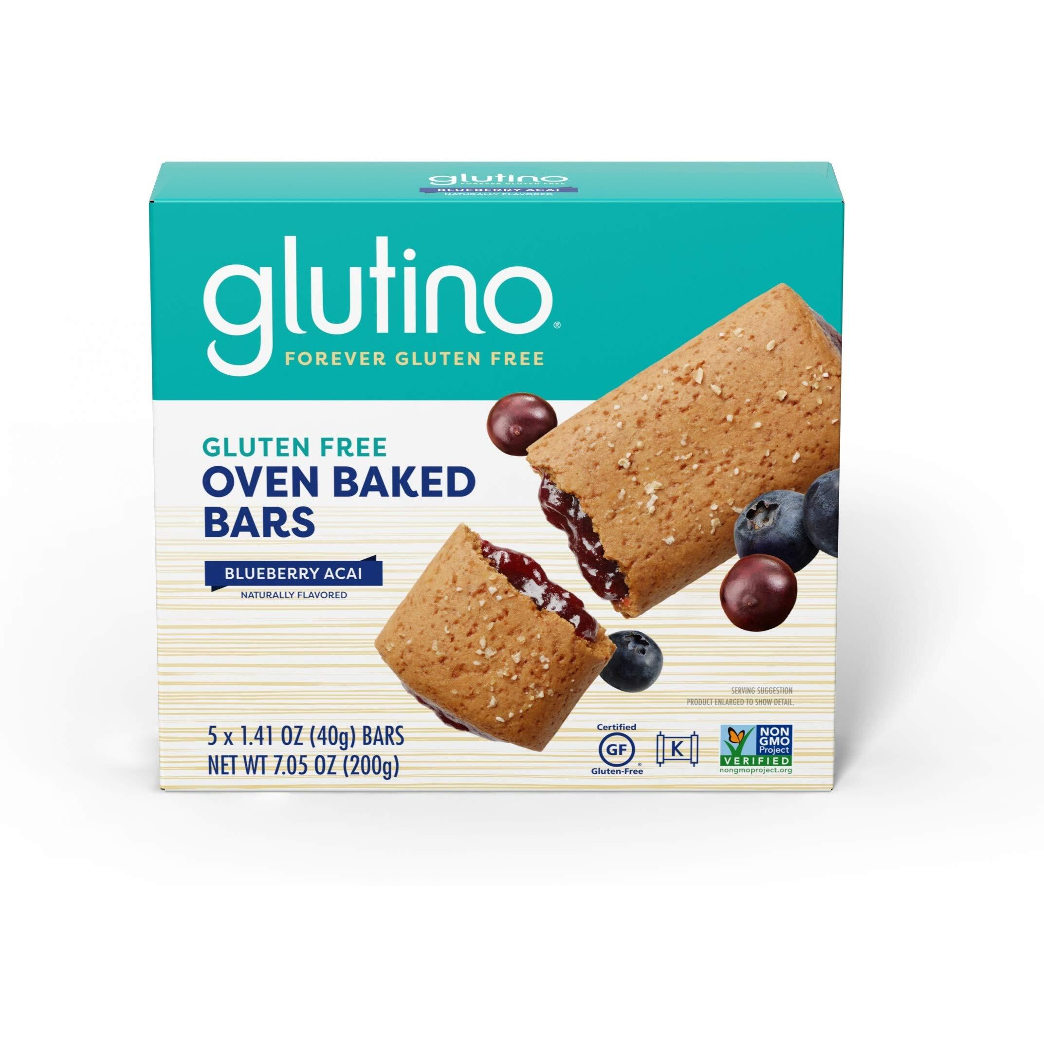 Glutino Gluten Free Oven Baked Bar, Blueberry Acai, Naturally Flavored, 5 Ct