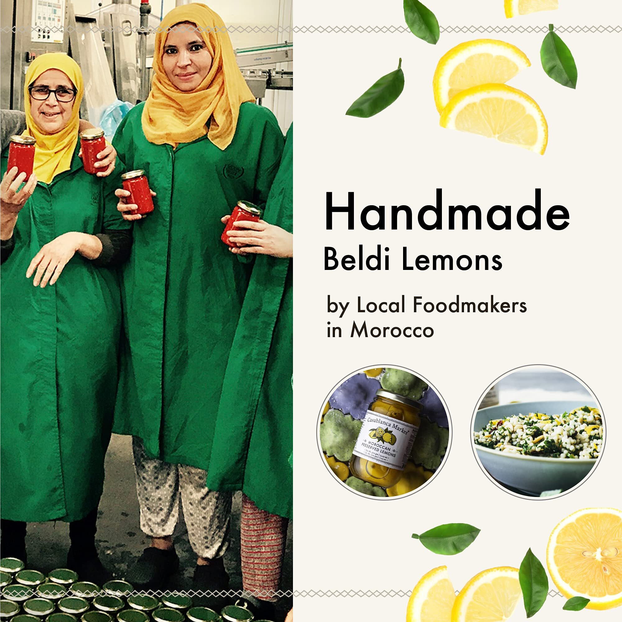 Casablanca Market Moroccan Preserved Lemons - Authentic Moroccan Preserved Lemons In Jar - Whole Non-Gmo Preserved Lemon - Preserved Lemons For Couscous Or Tagine Pot For Moroccan Cooking (25Oz)