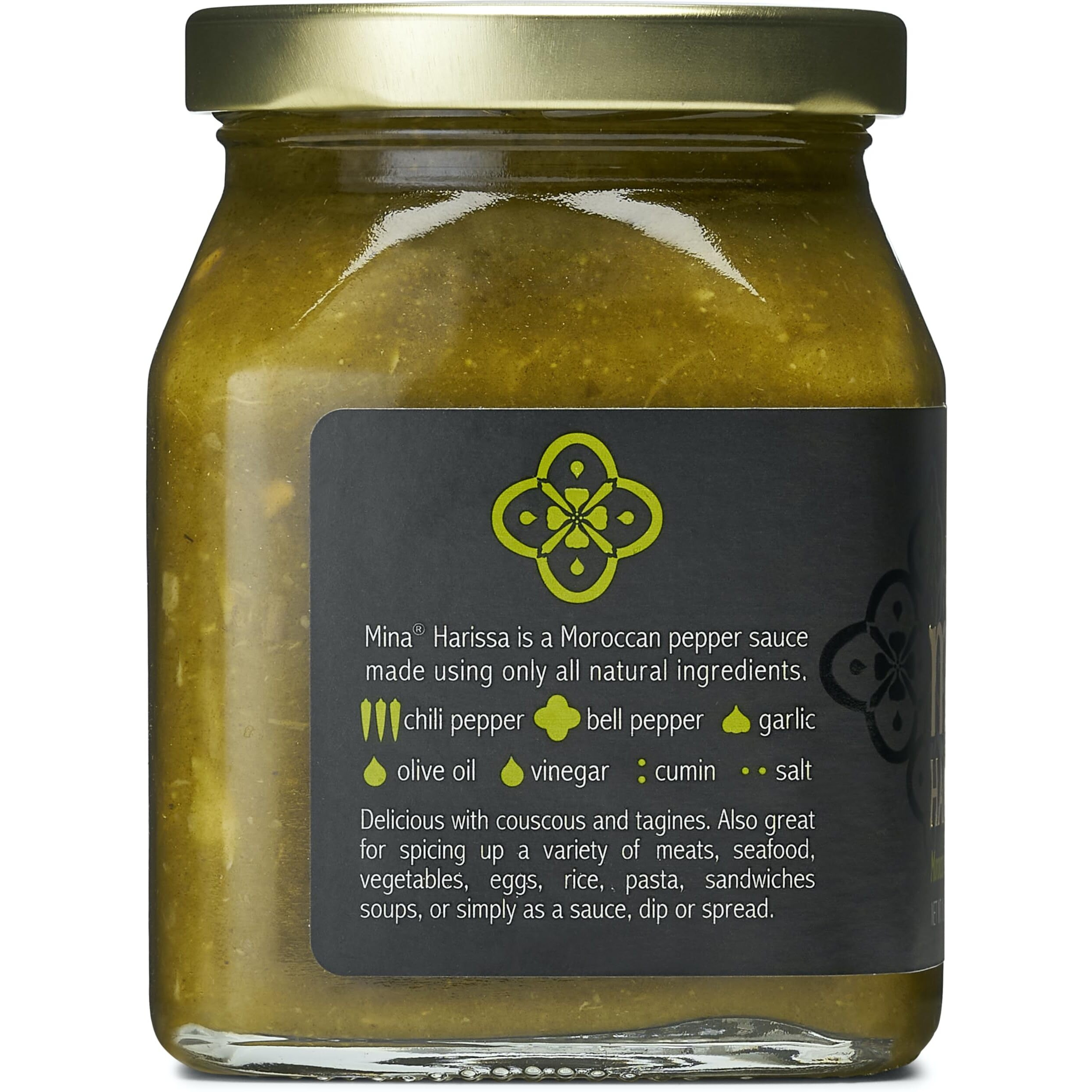 Mina Harissa Green Hot Sauce, 10 Oz, Homestyle Moroccan Green Chili Garlic Sauce, Your New Salsa Verde For Spicing Up Any Dish, Harissa Sauce Perfect For Any Cuisine Or As A Dip & Spread