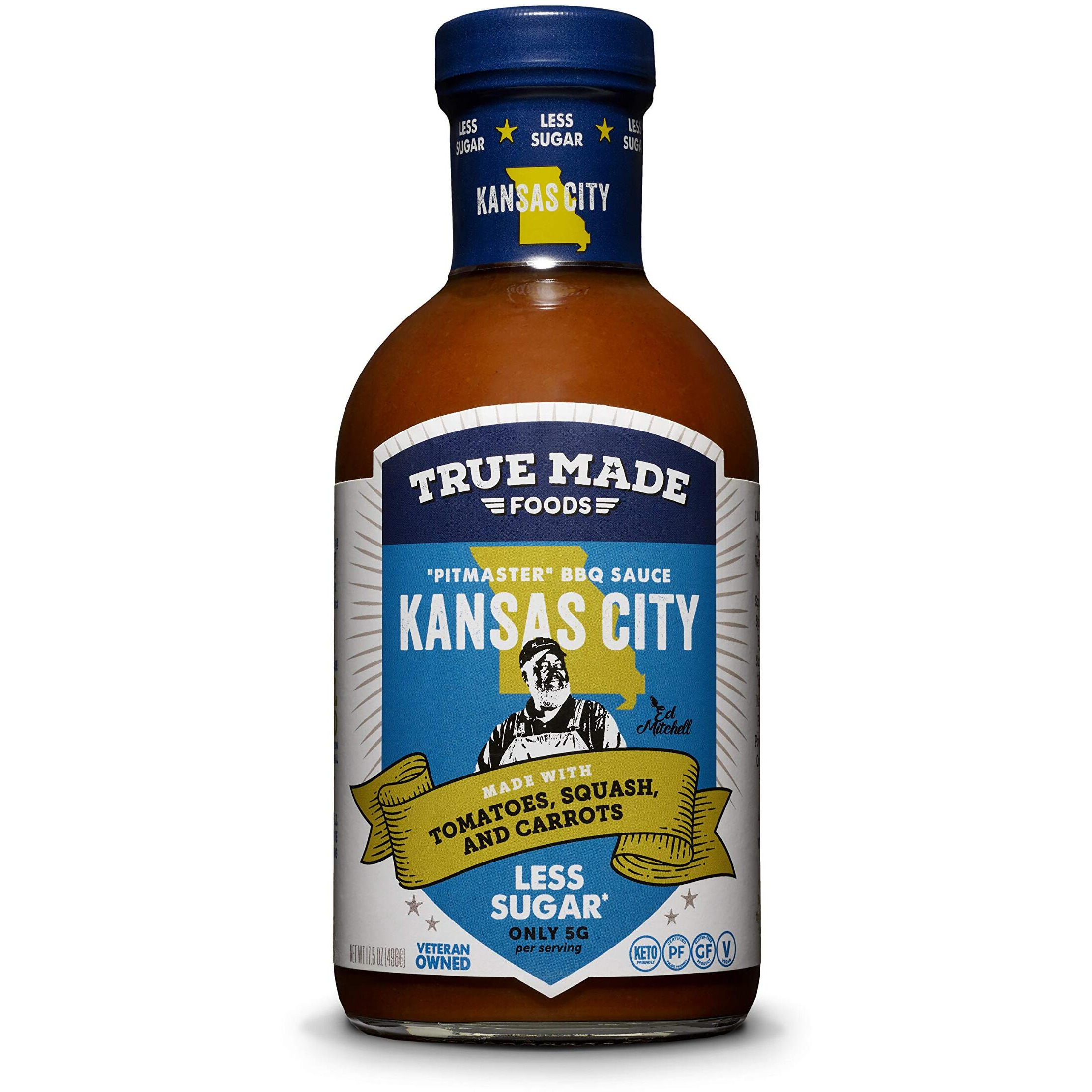 True Made Foods Vegetable Bbq Sauce, Low Sugar, 18 Oz