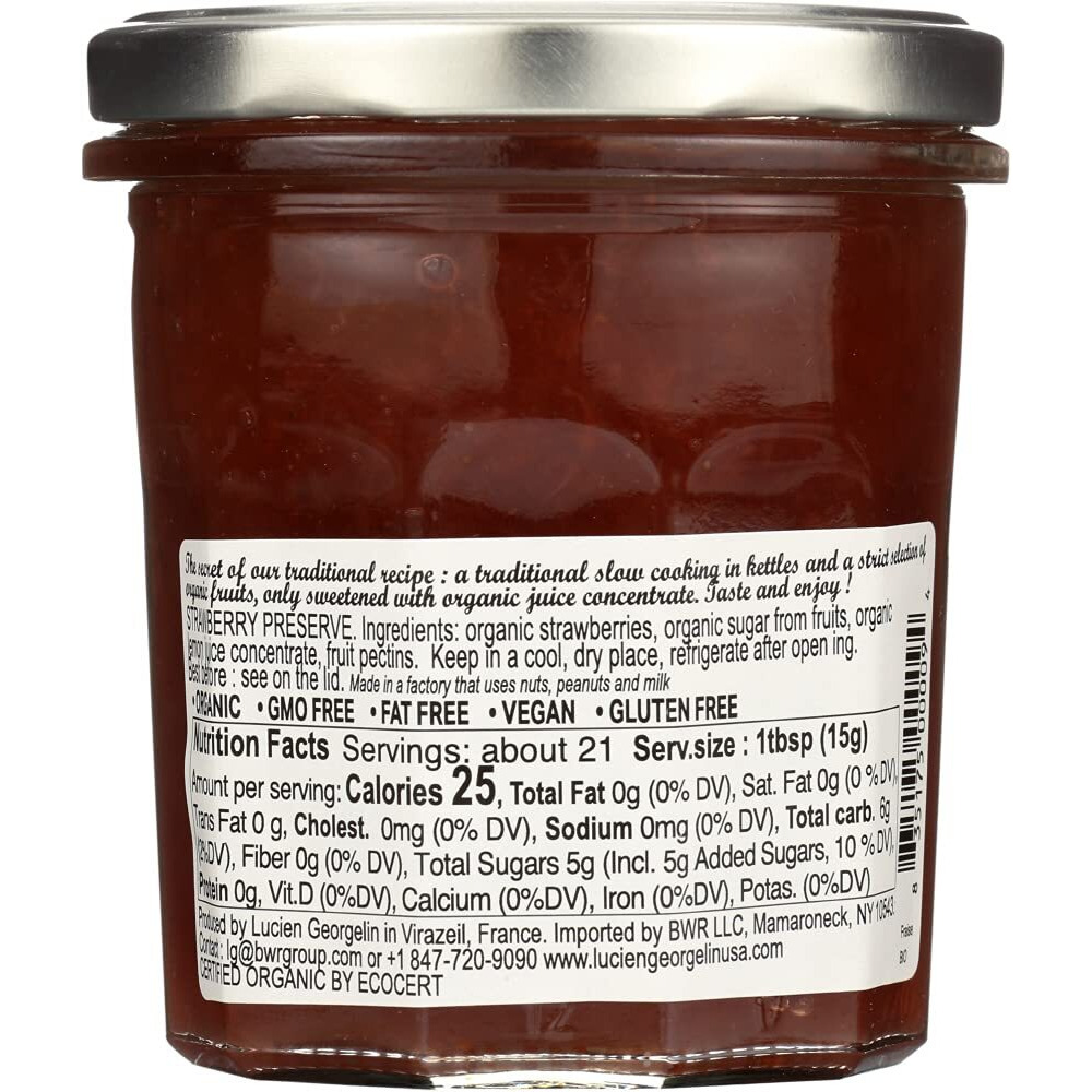 Lucien Georgelin Organic Strawberry Fruit Spread, 11.28 Oz