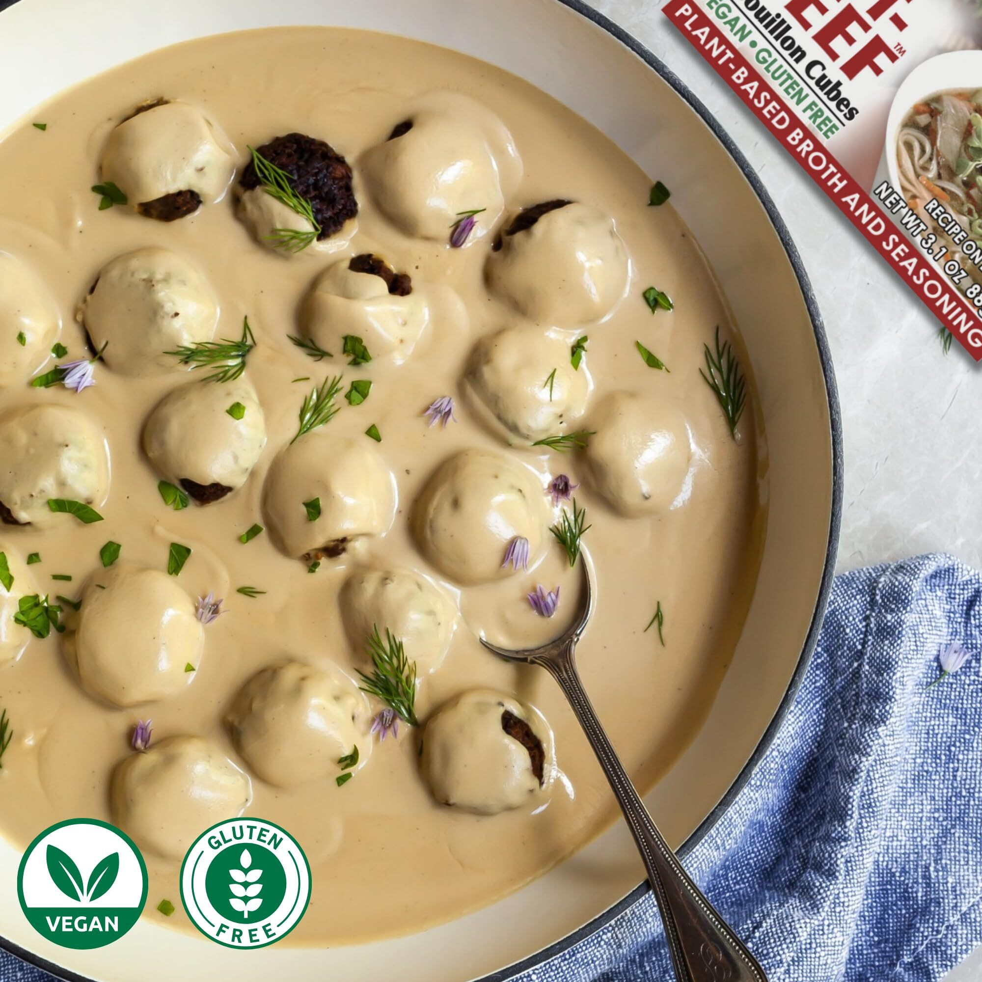 Edward & Son's Vegan Beef Bouillon Cubes - Vegan Broth Cubes, Gluten Free, No Trans Fat, Use In Soups, Stews And Pilafs (8 Cubes Of Each) - Pack Of 12