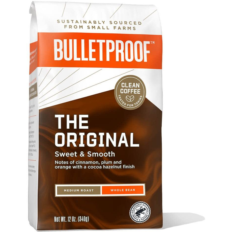 Bulletproof Original Medium Roast Whole Bean Coffee, 12 Ounces, 100% Arabica Coffee Sourced From Central And South America