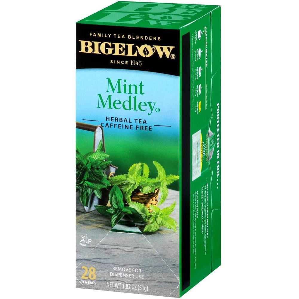 Bigelow Mint Medley Herbal Tea Bags 28-Count Box (Pack Of 1) Mint Tea Bags Peppermint & Spearmint Herbal Tea All Natural Gluten Free